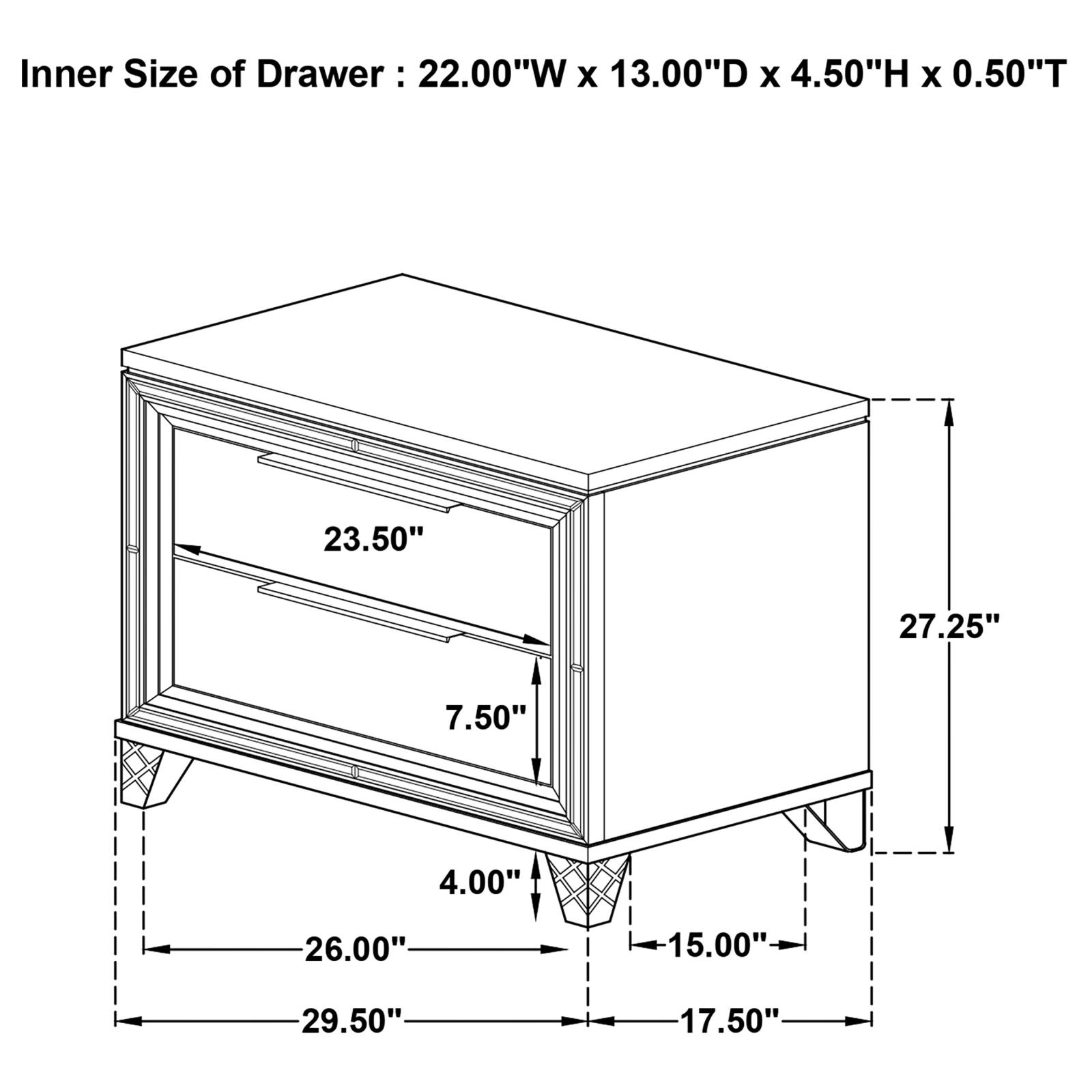 Marmore 2-drawer Nightstand Bedside Table White - Image 16