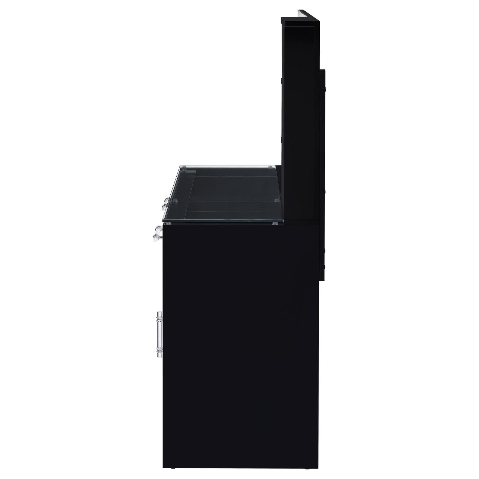 Flora 2-drawer Vanity Set with LED Mirror Black High Gloss - Image 10