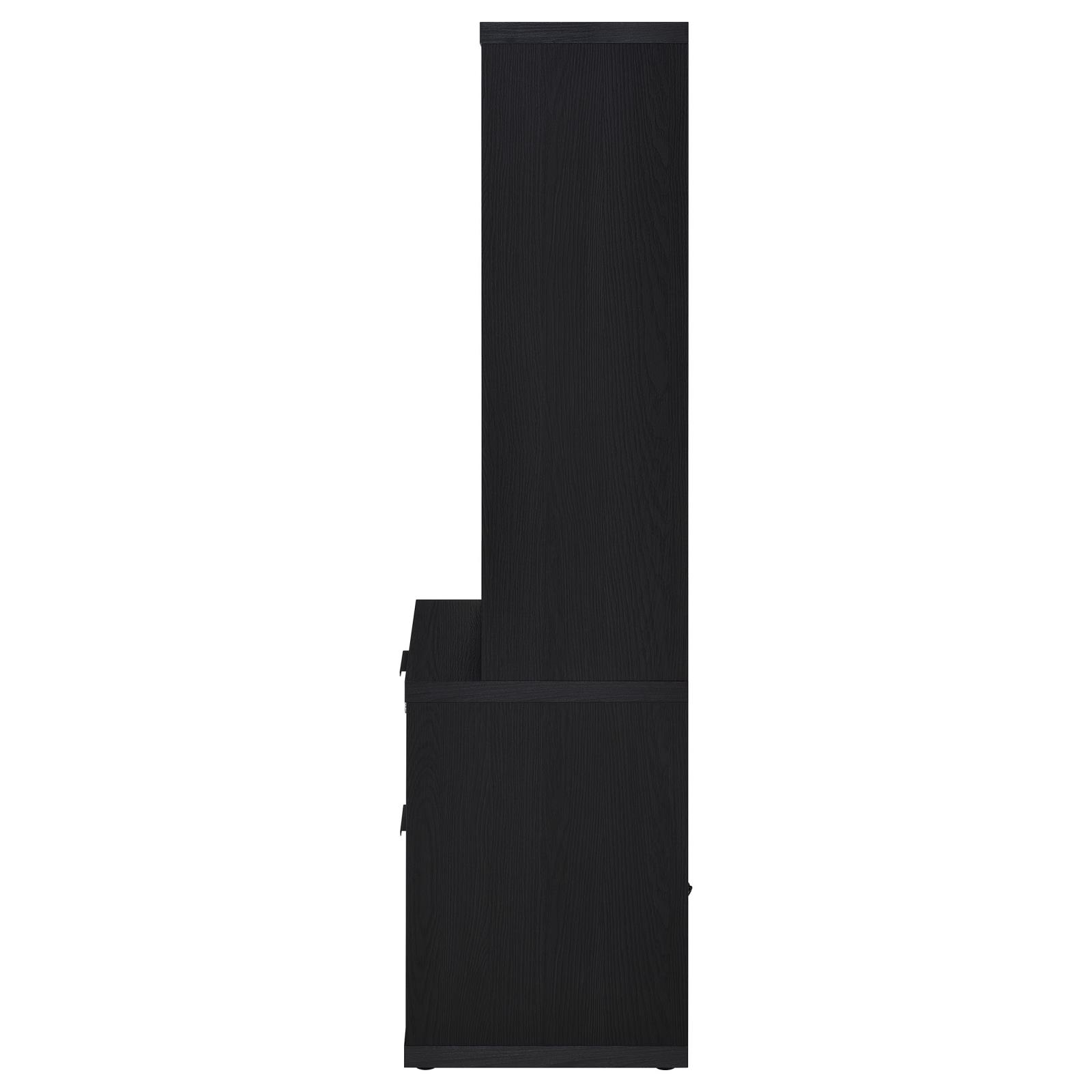 Westpark 3-shelf Bookcase USB and Lockable Drawer Black - Image 6