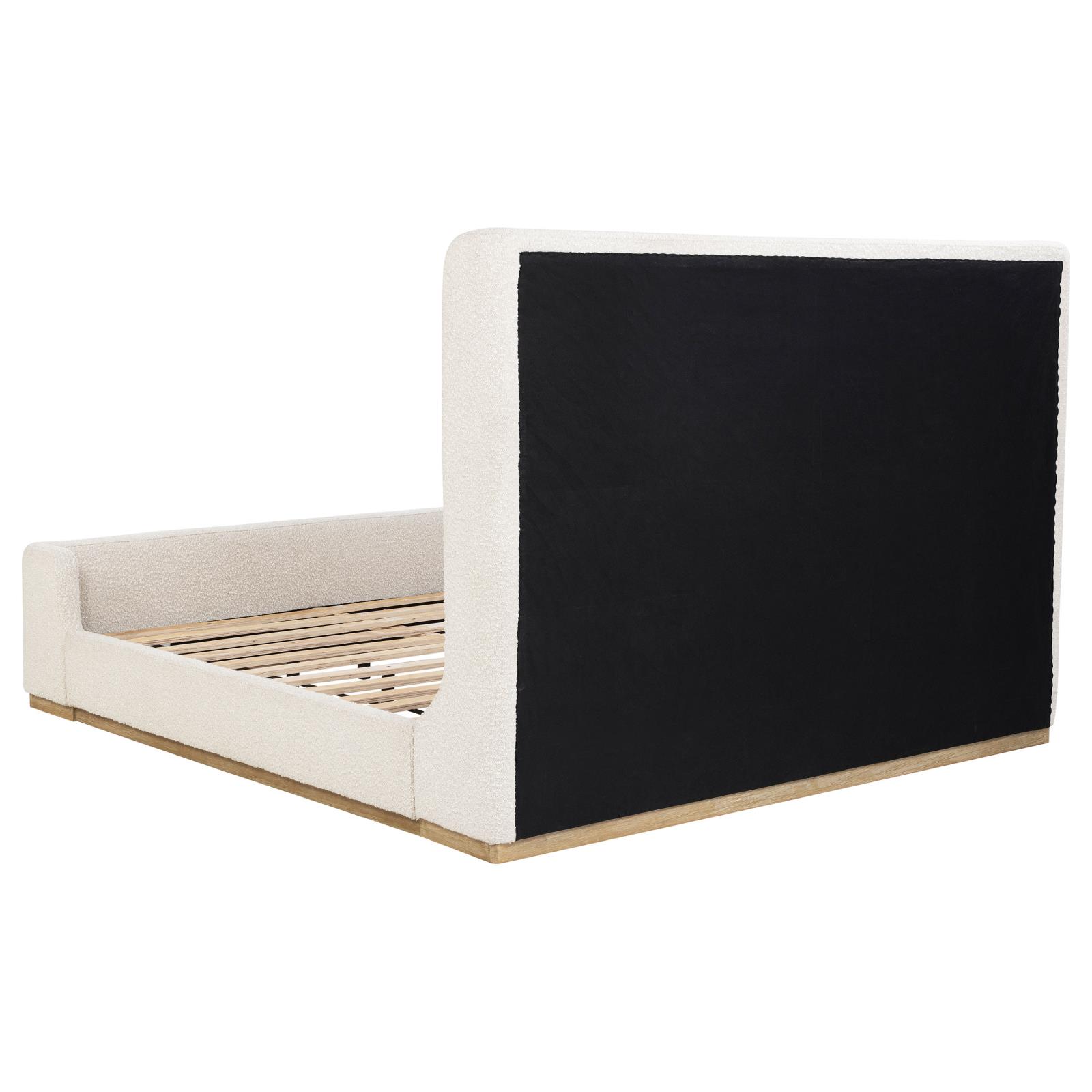 Nala Eastern King Bouclé Upholstered Platform Bed Cream - Image 5