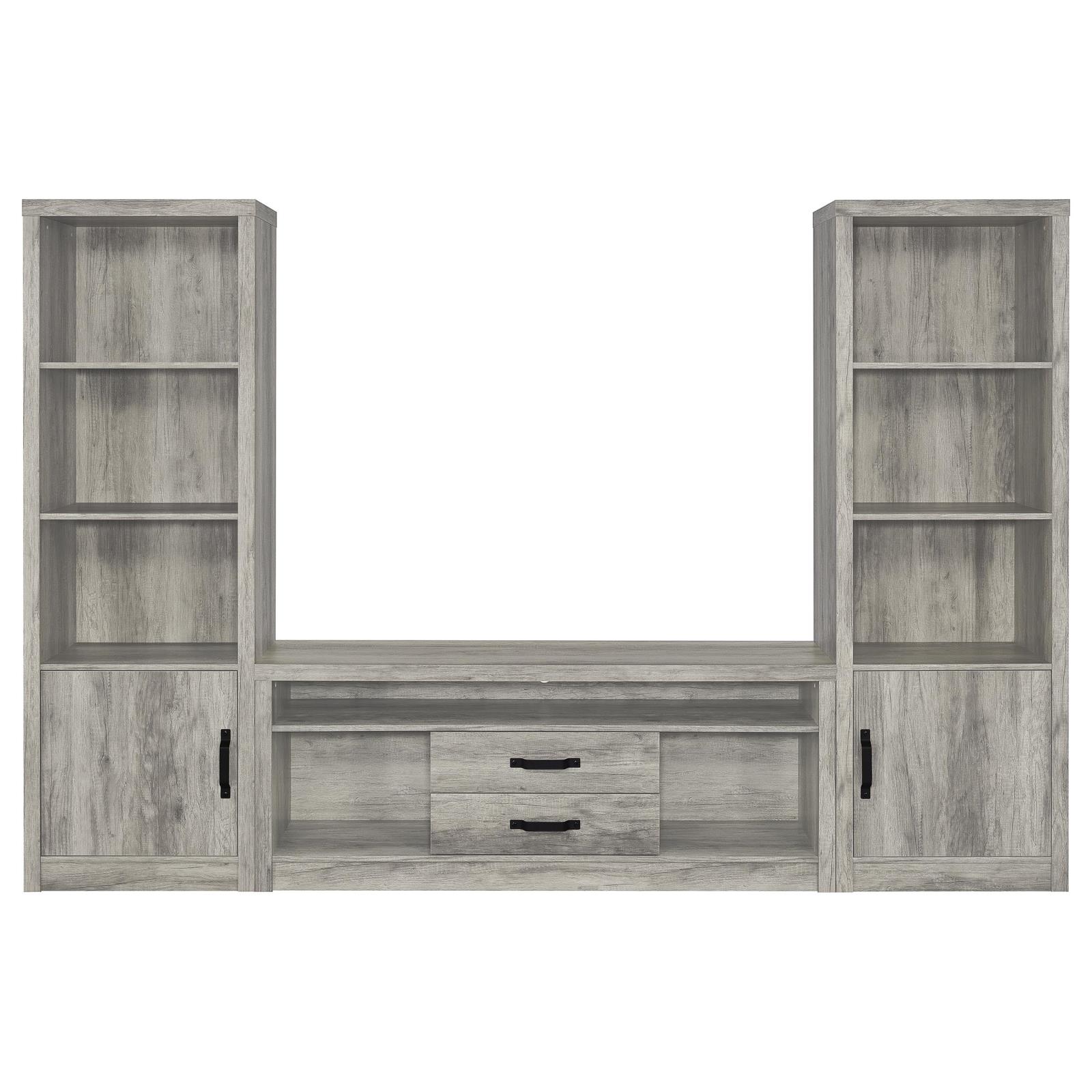 Burke 3-piece 59-inch TV Entertainment Center Grey Driftwood - Image 2