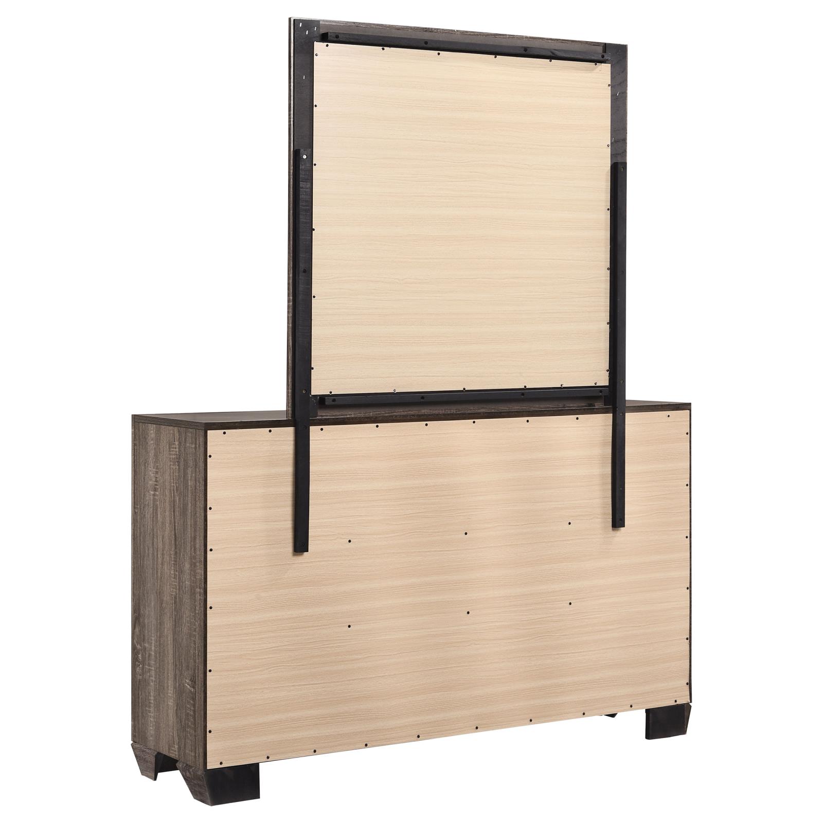 Kauffman 6-drawer Dresser with Mirror Washed Taupe - Image 6