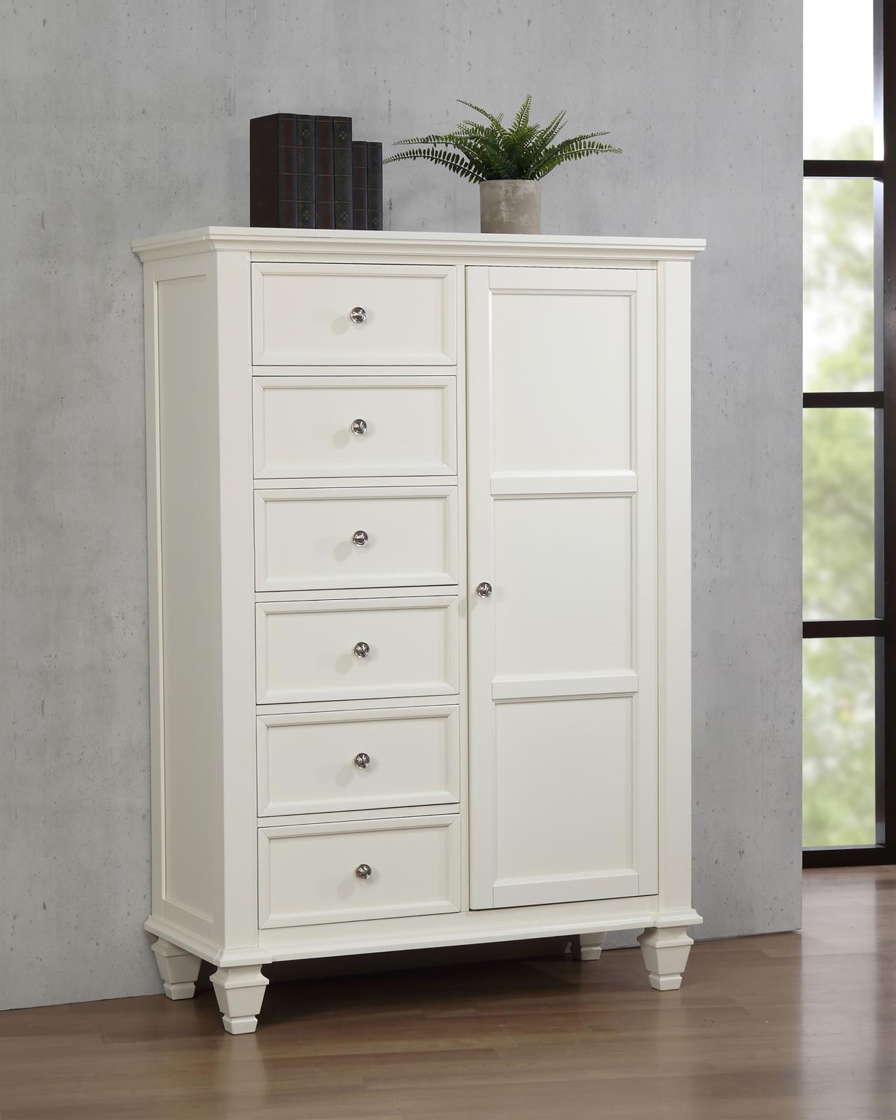 Sandy Beach 8-drawer Door Chest Cream White - Image 2