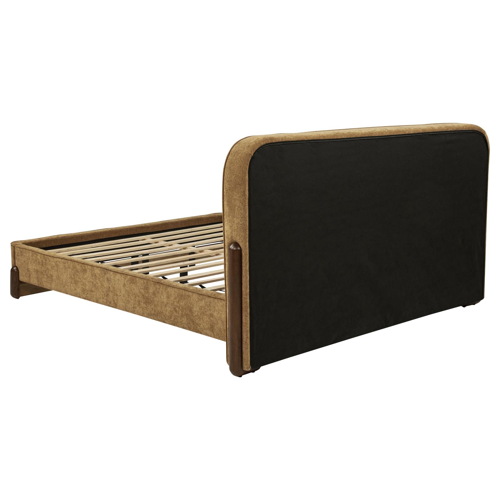 Baldacci Upholstered California King Platform Bed Curry and Walnut - Image 5