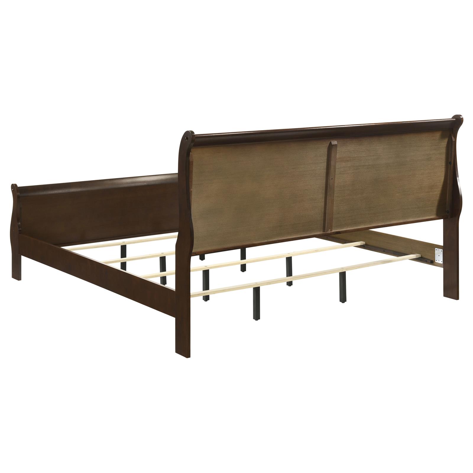 Louis Philippe Wood Eastern King Sleigh Bed Cappuccino - Image 5