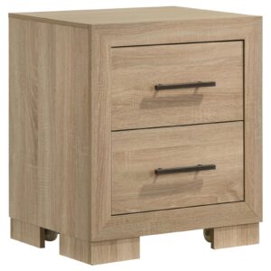 Arielle 2-Drawer Nightstand with Concealed Casters Light Oak