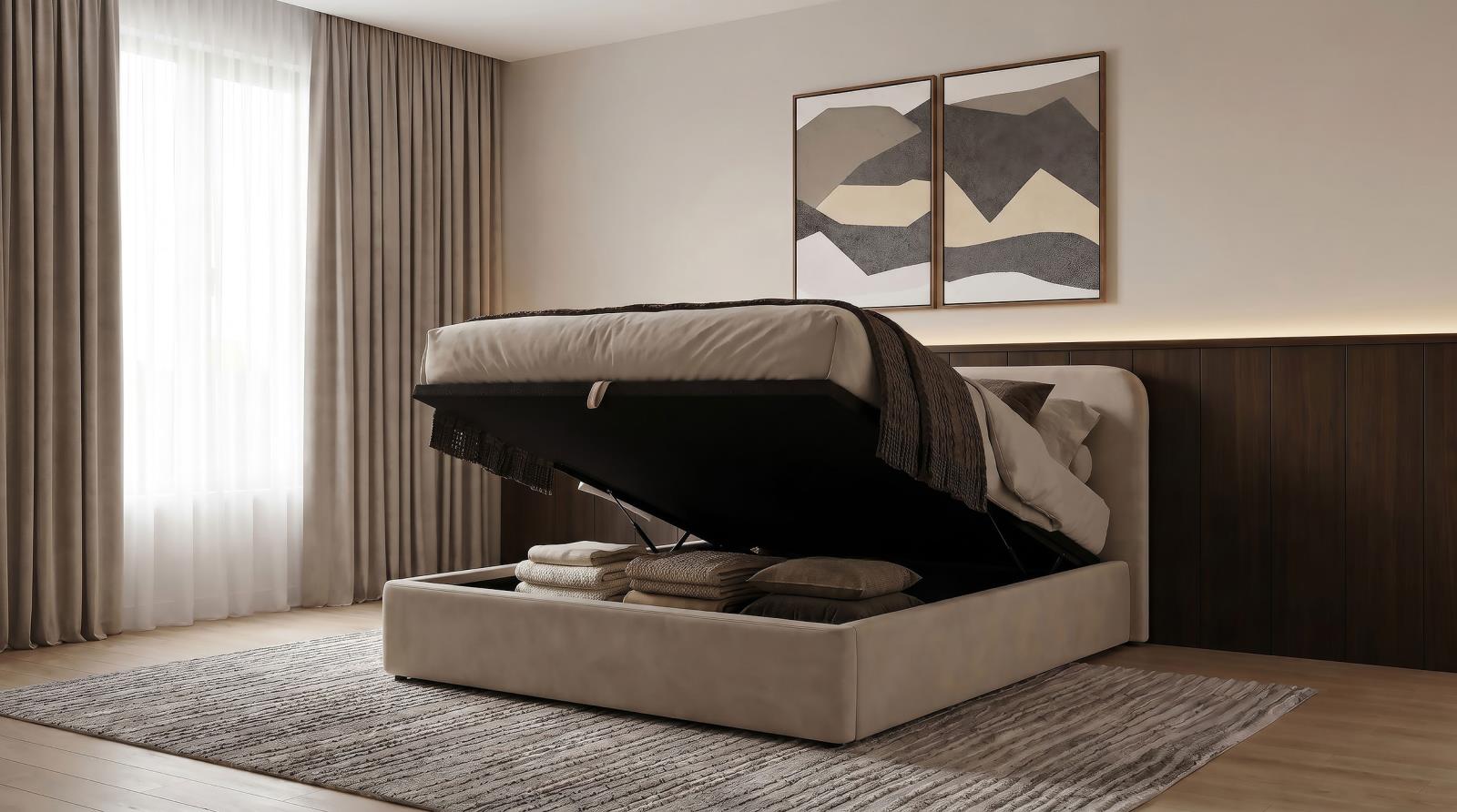 Anders Upholstered Full Storage Lift Platform Bed - Image 11