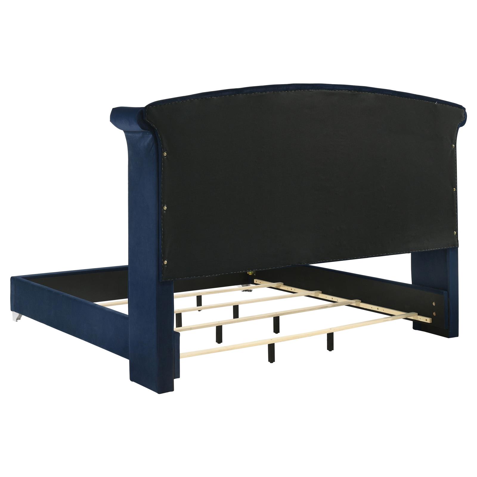 Melody Upholstered Eastern King Wingback Bed Pacific Blue - Image 5