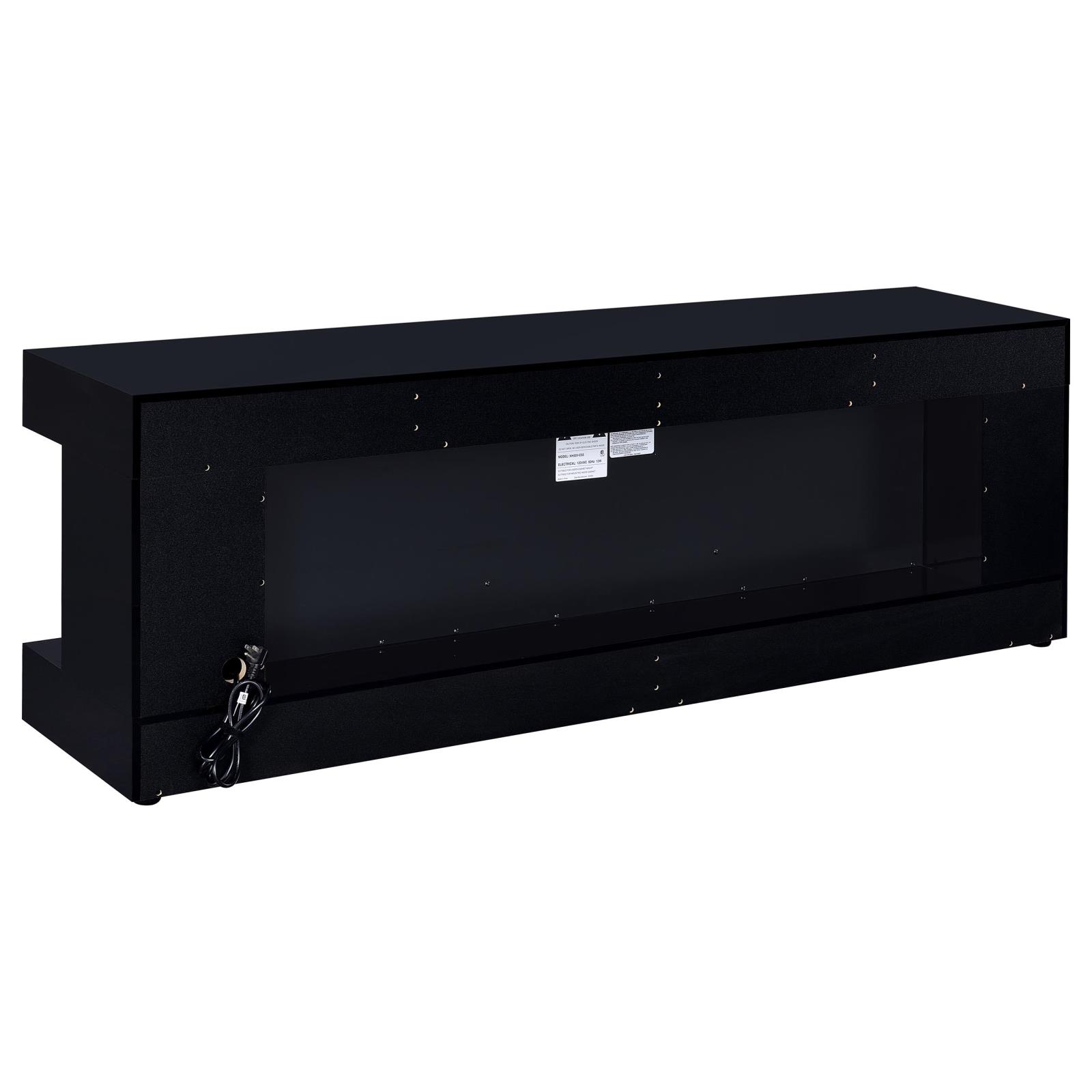 Mallory TV Stand Fireplace Console Bluetooth Speaker Black High Gloss - Image 6