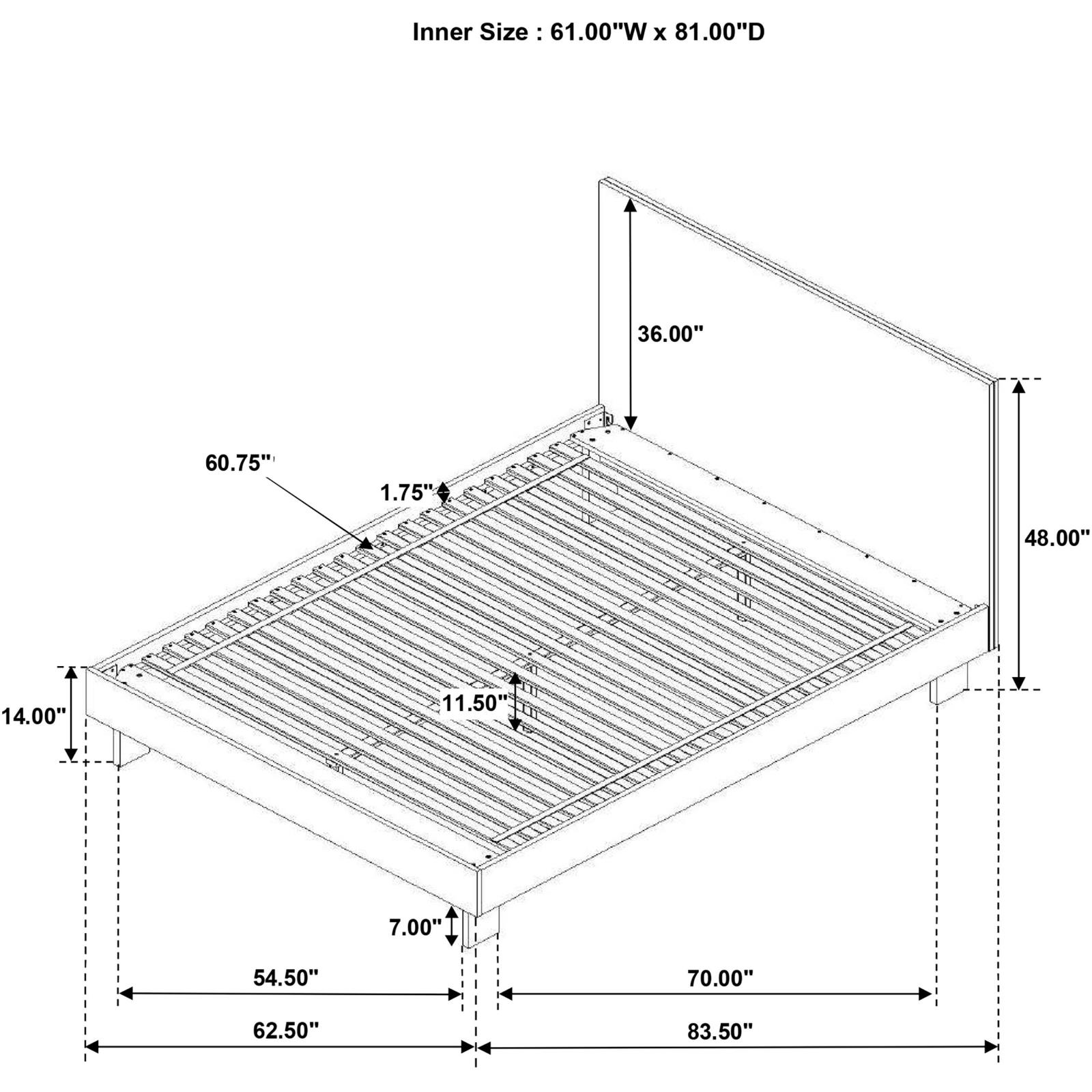 Glenwood 48-inch Queen Platform Panel Bed Warm Brown - Image 10