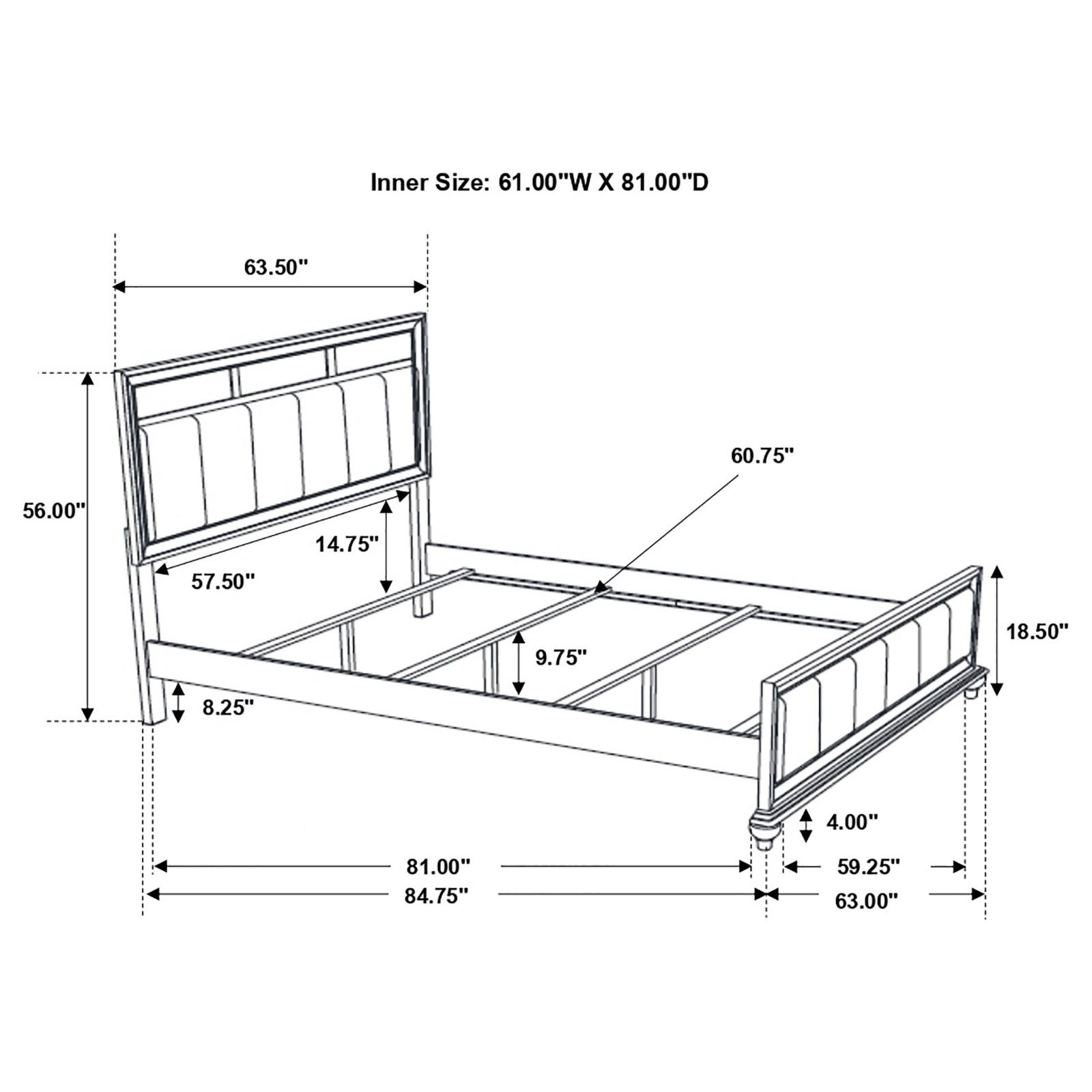 Barzini Wood Queen Panel Bed White - Image 11