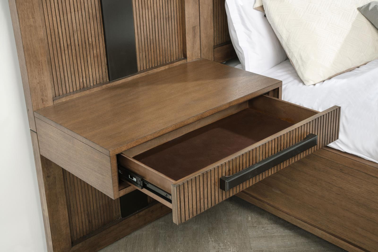 Terrace Queen Wall Panel Storage Bed Ash Brown - Image 6