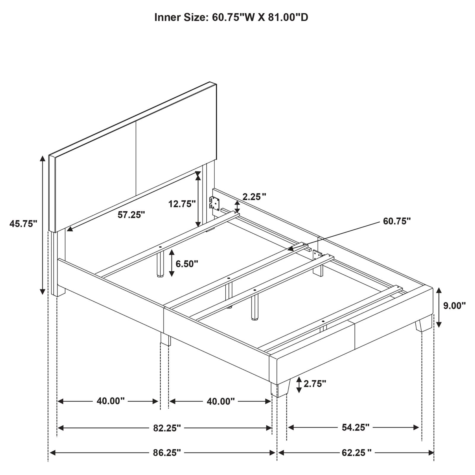 Dorian Fabric Upholstered Queen Panel Bed - Image 8
