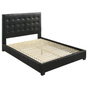 Medley Genuine Leather Queen Panel Platform Bed
