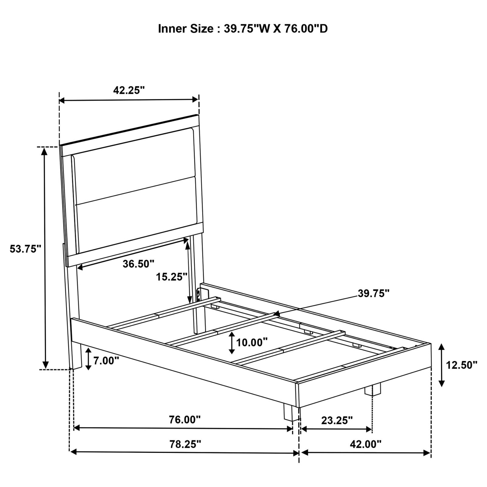 Trenton 54-inch Wood Twin Panel Bed Rustic Cream - Image 11