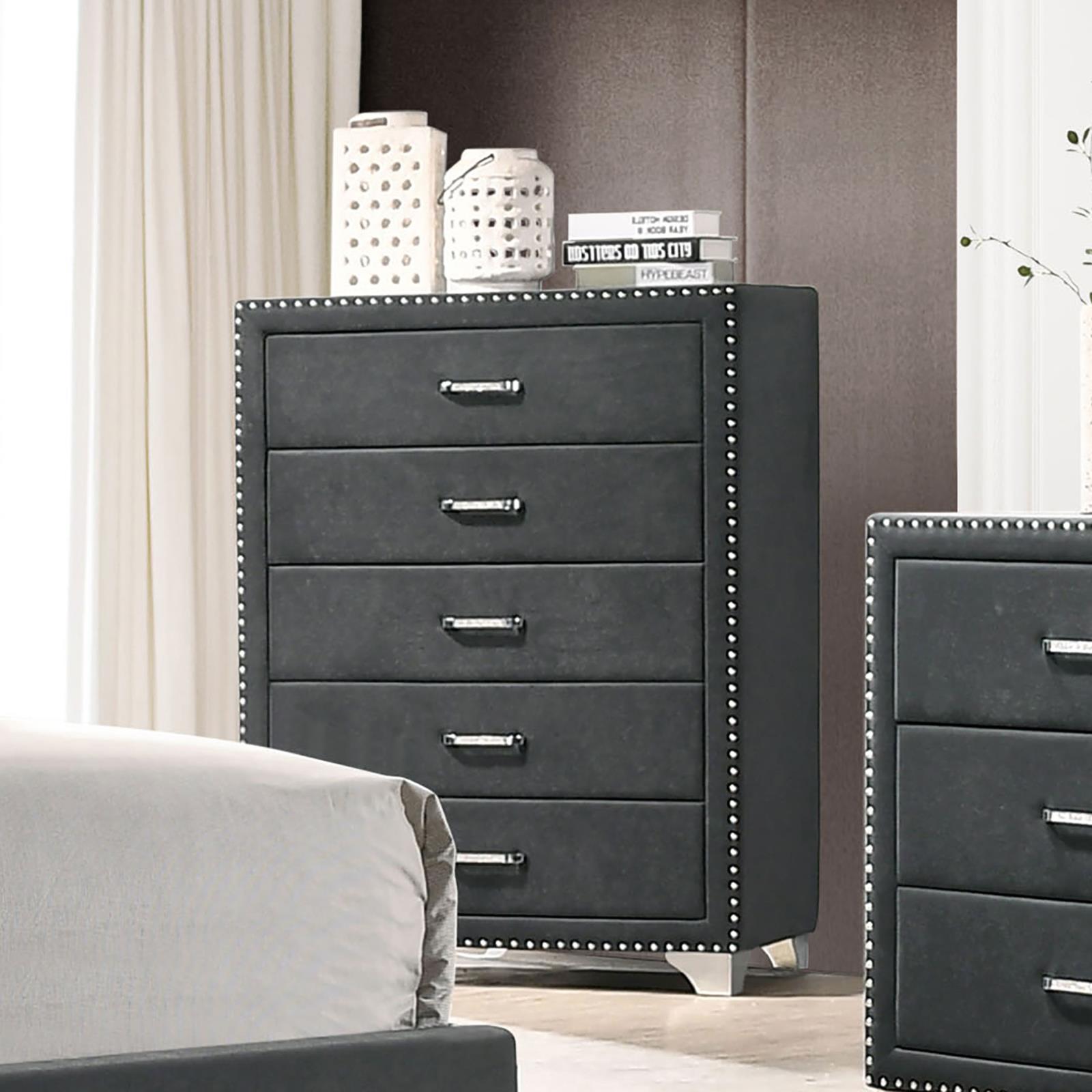 Melody 5-drawer Bedroom Chest Grey - Image 2