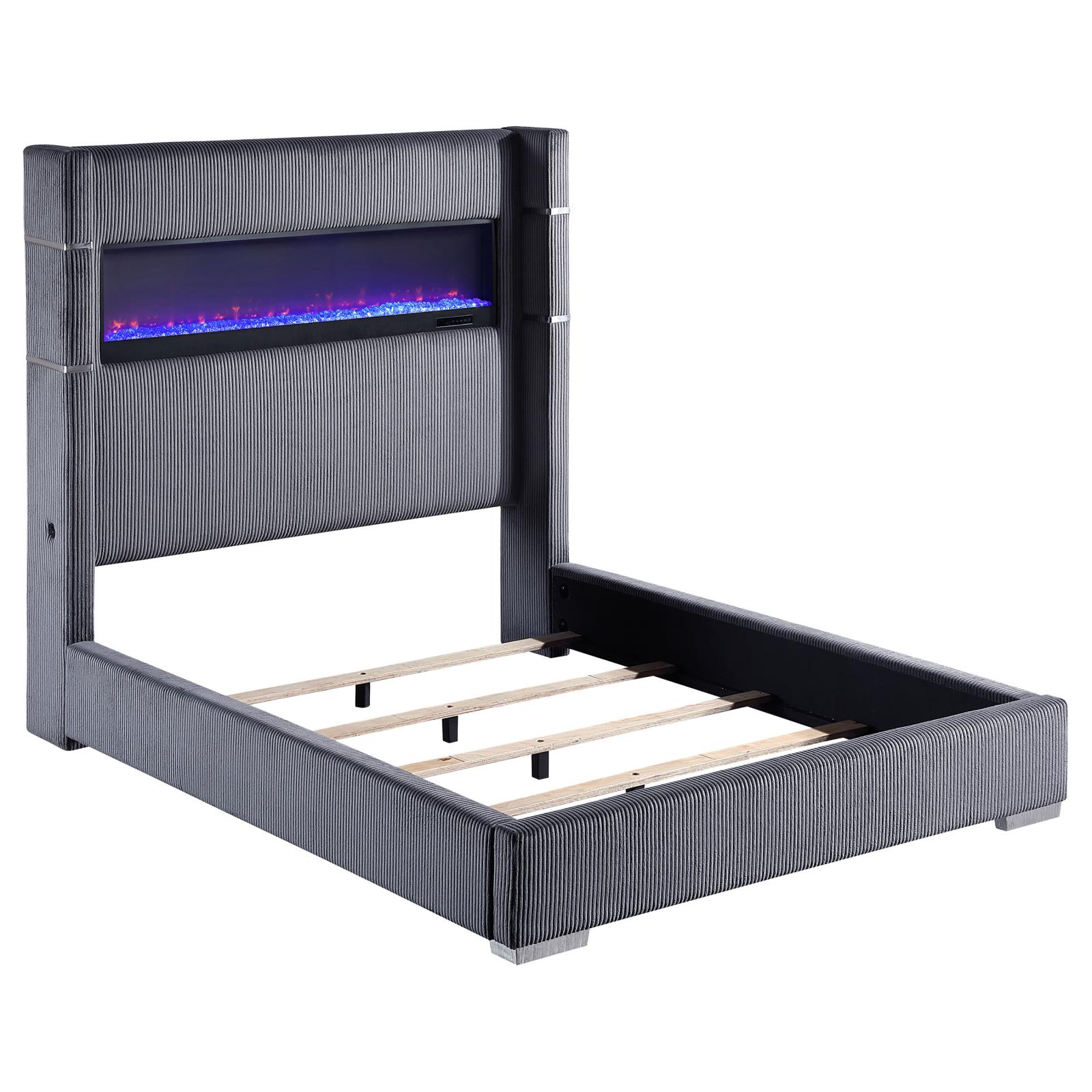 Tisdall Upholstered Queen Flame Visualizer Bed