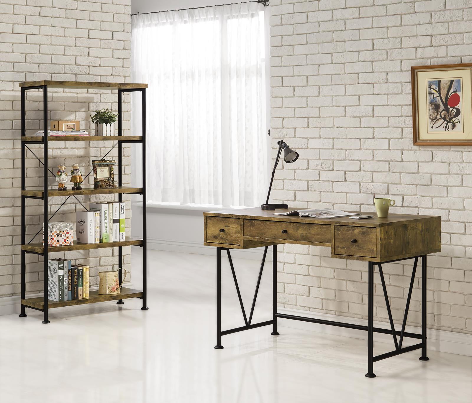 Analiese 63-inch 4-shelf Bookshelf Rustic Nutmeg - Image 9