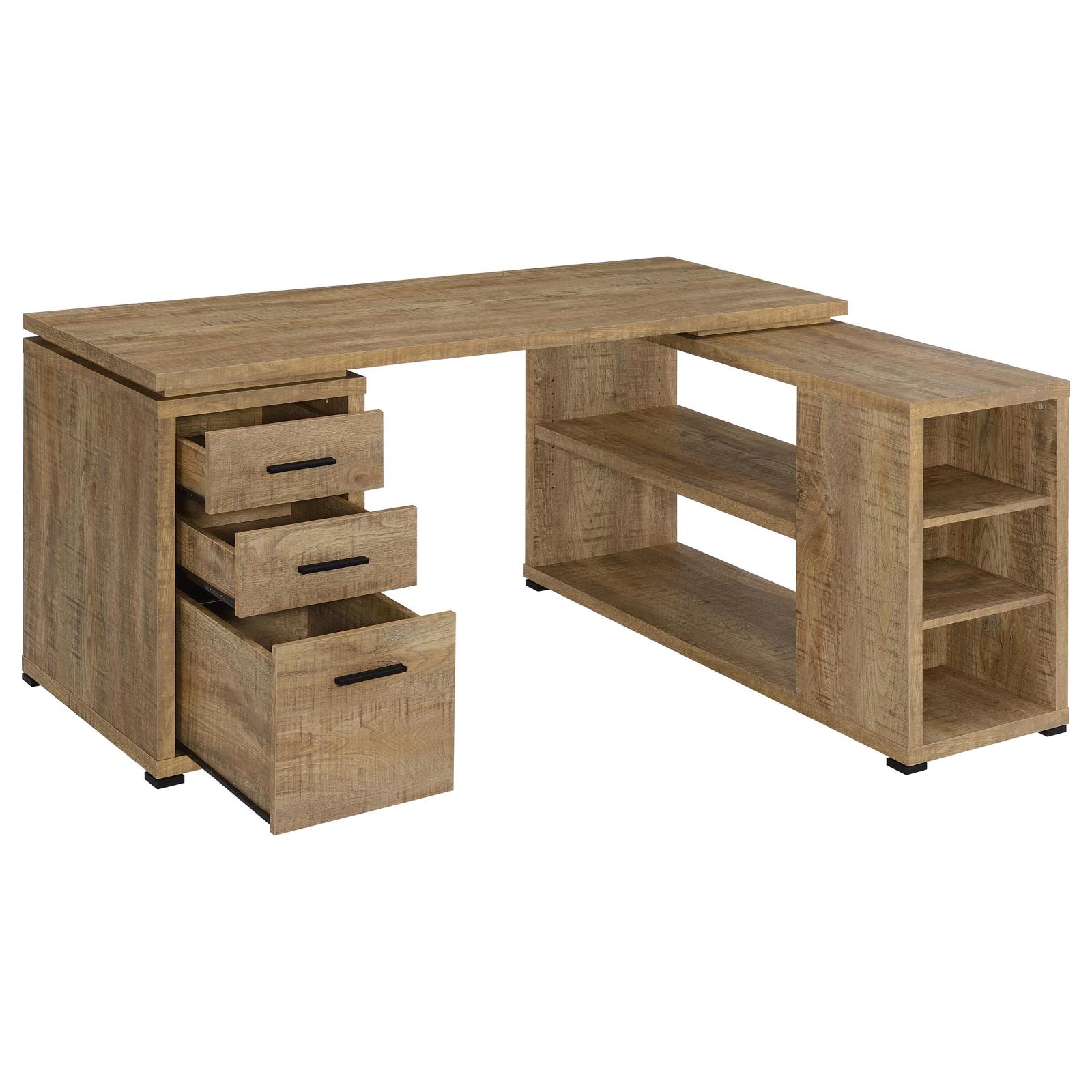Yvette 60-inch 3-drawer L-Shape Computer Desk Mango - Image 3