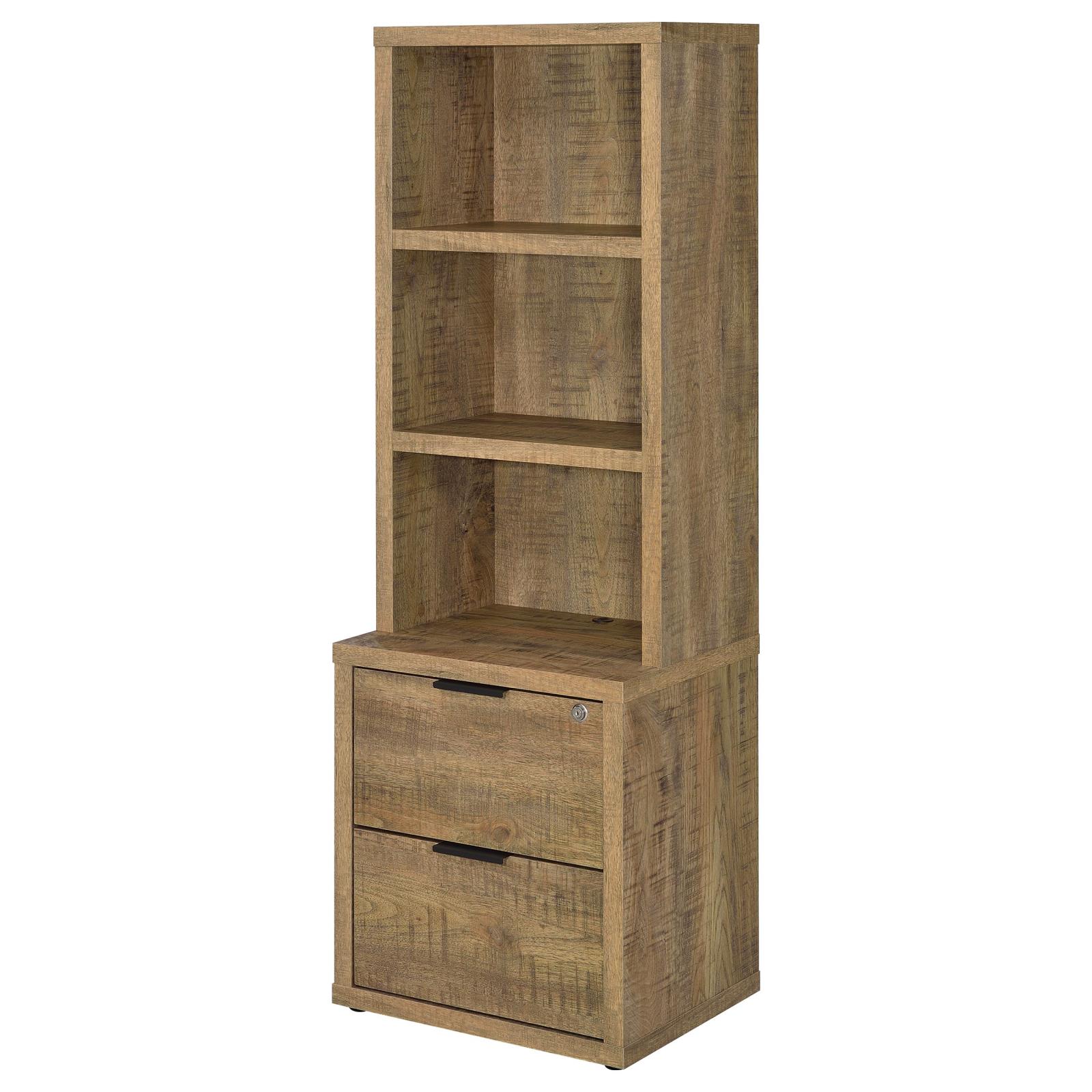 Westpark 3-shelf Bookcase USB and Lockable Drawer Mango - Image 5