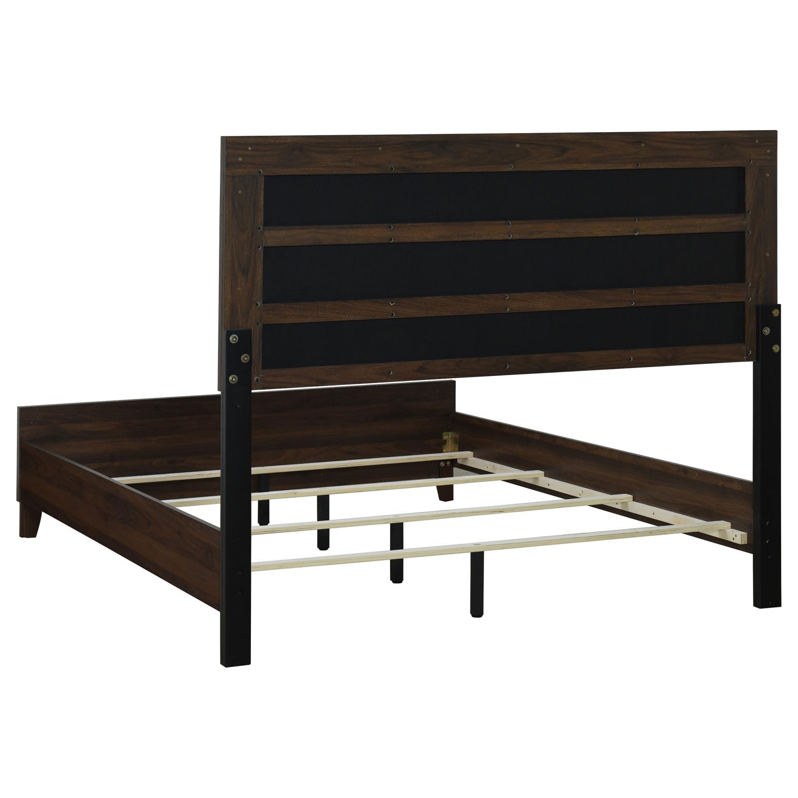 Welsley 50-inch Upholstered Eastern King Bed Walnut - Image 4