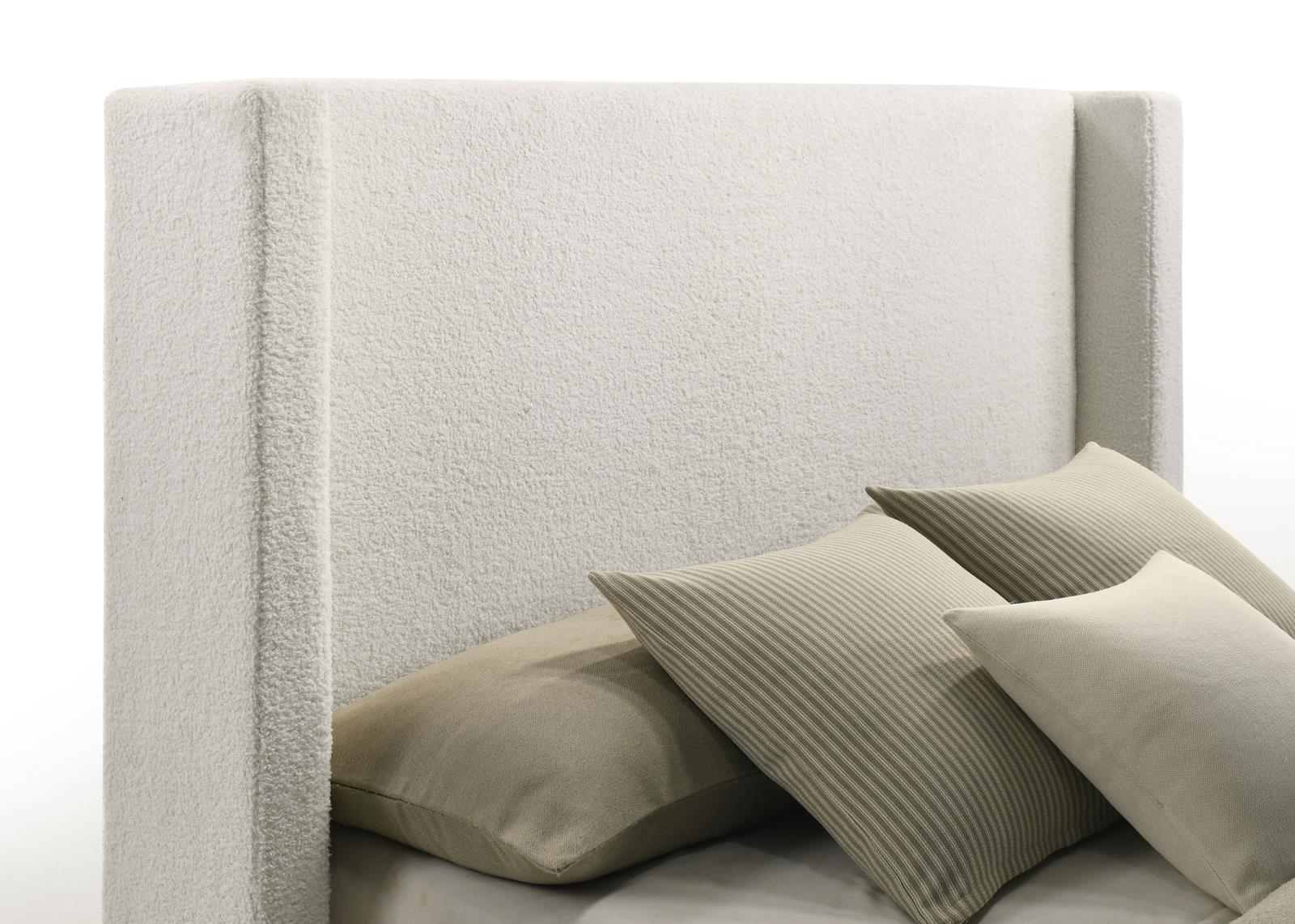 Alamosa Boucle Upholstered Queen Wingback Bed White - Image 7
