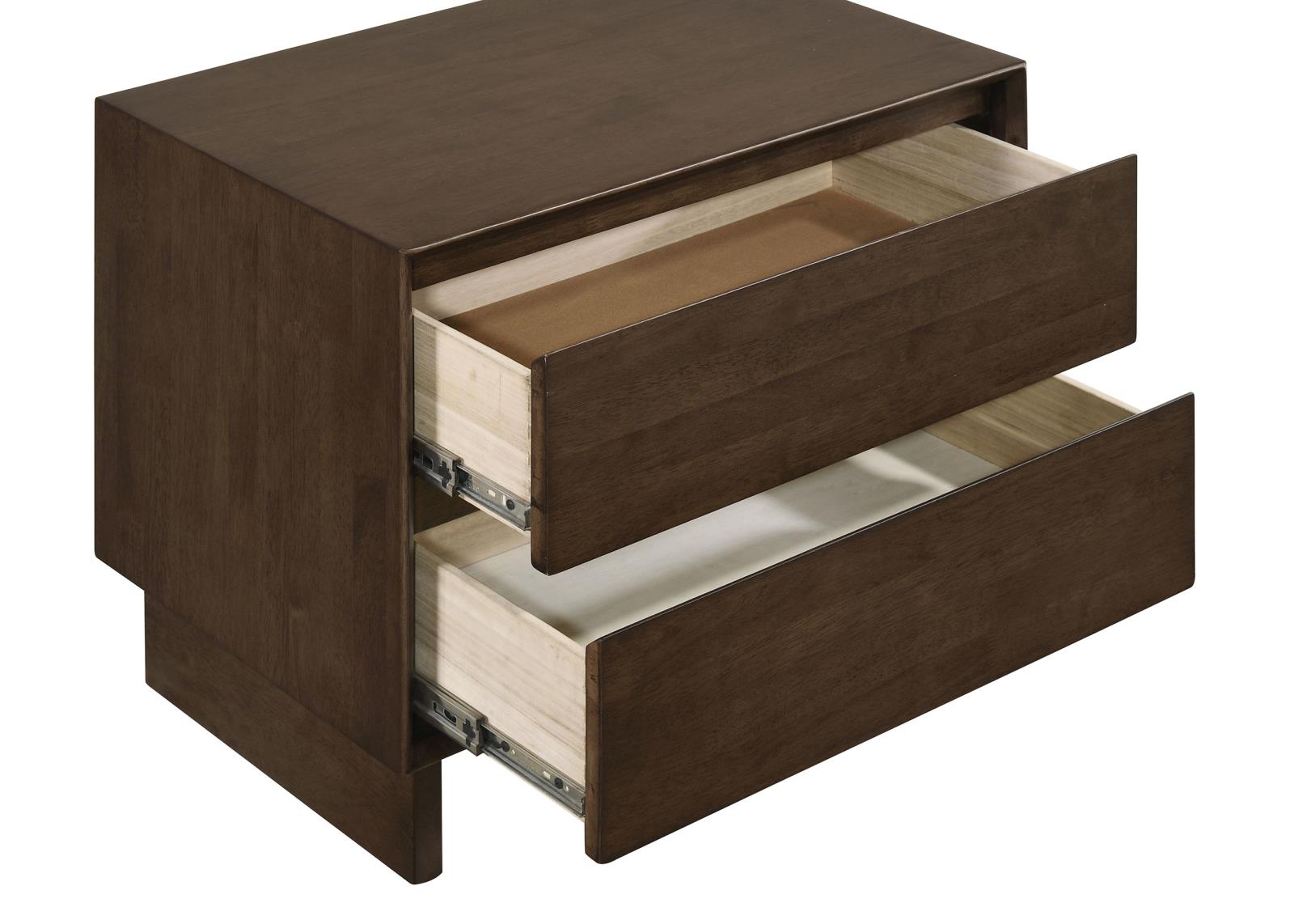 Glenwood 2-drawer Nightstand Bedside Table Warm Brown - Image 11