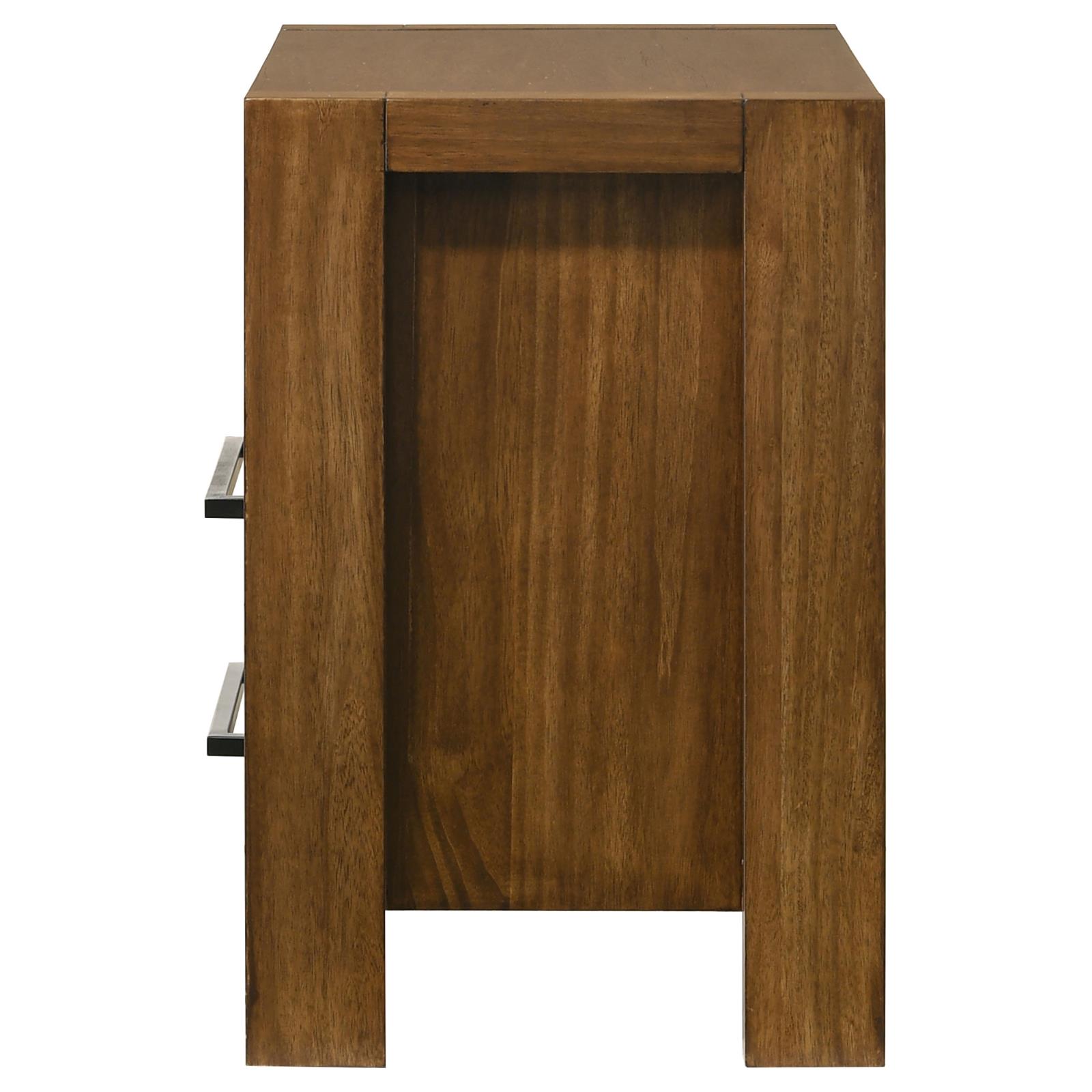Adderley 2-drawer Nightstand Bedside Table Warm Brown - Image 5