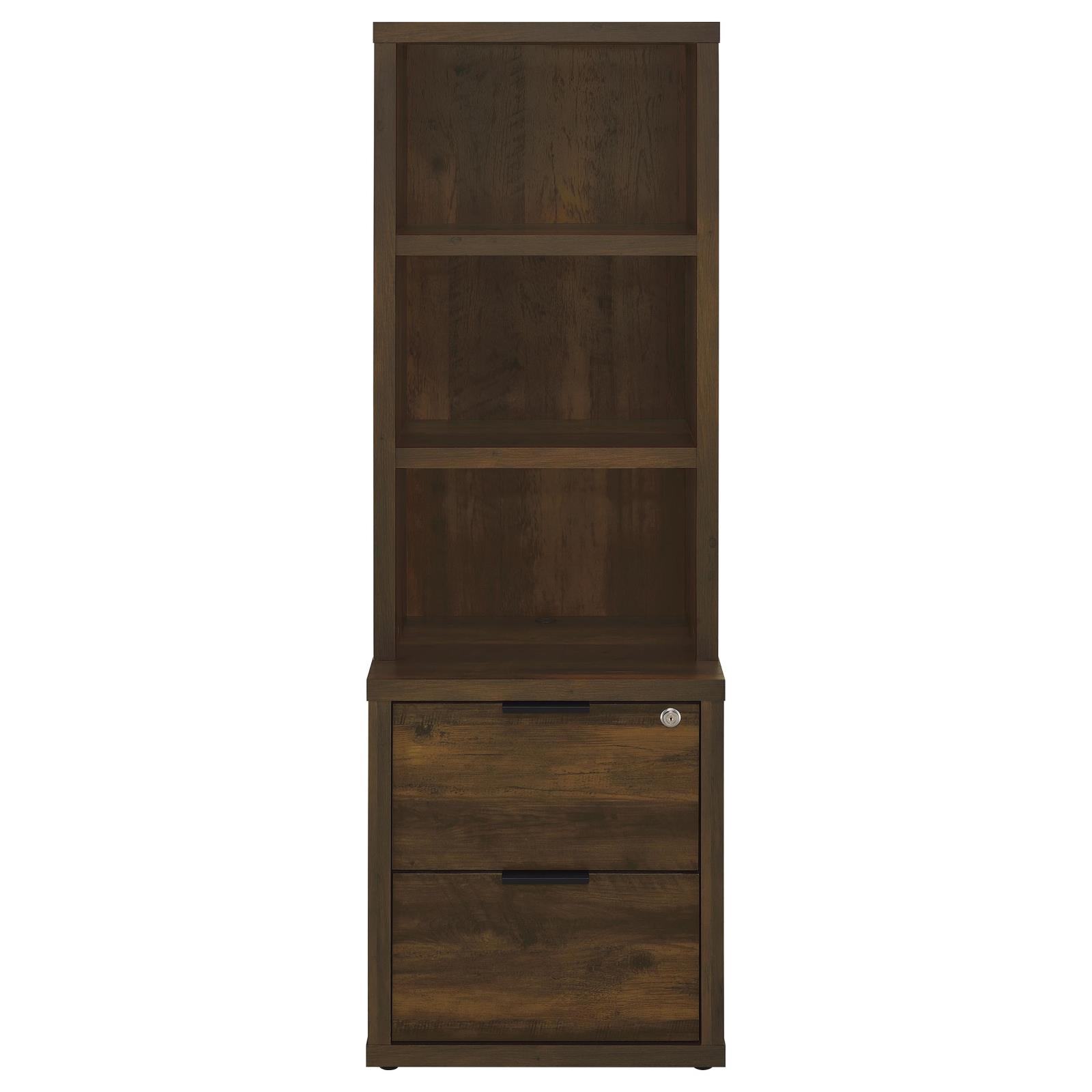 Westpark 3-piece Wall Unit Bookcase Set with USB Dark Pine - Image 5