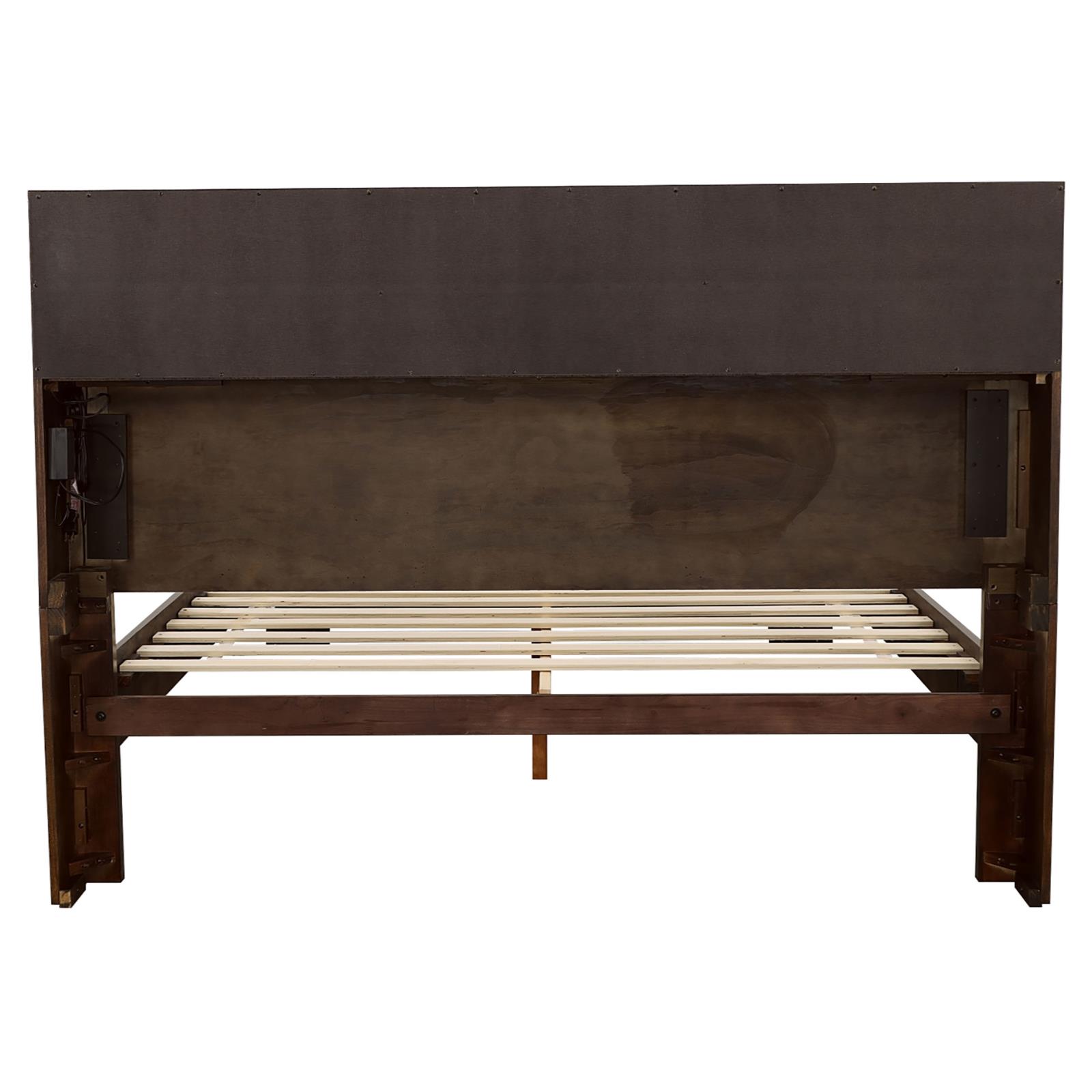 Jessica Eastern King LED Storage Bookcase Bed Cappuccino - Image 6