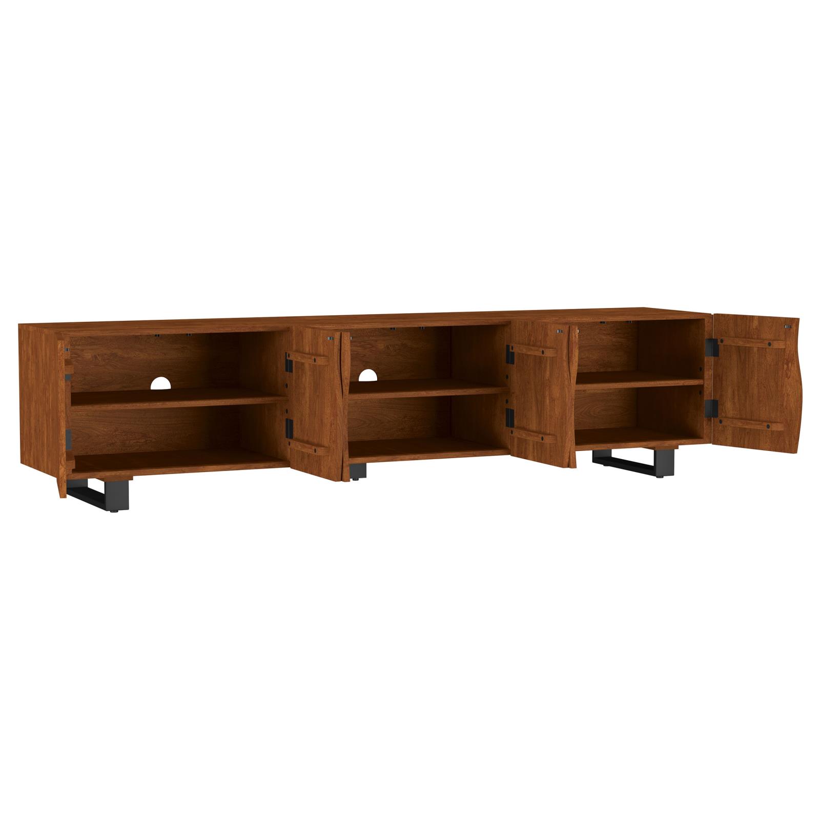 Trask 86-inch Wood TV Stand Media Console Mango Brown - Image 3