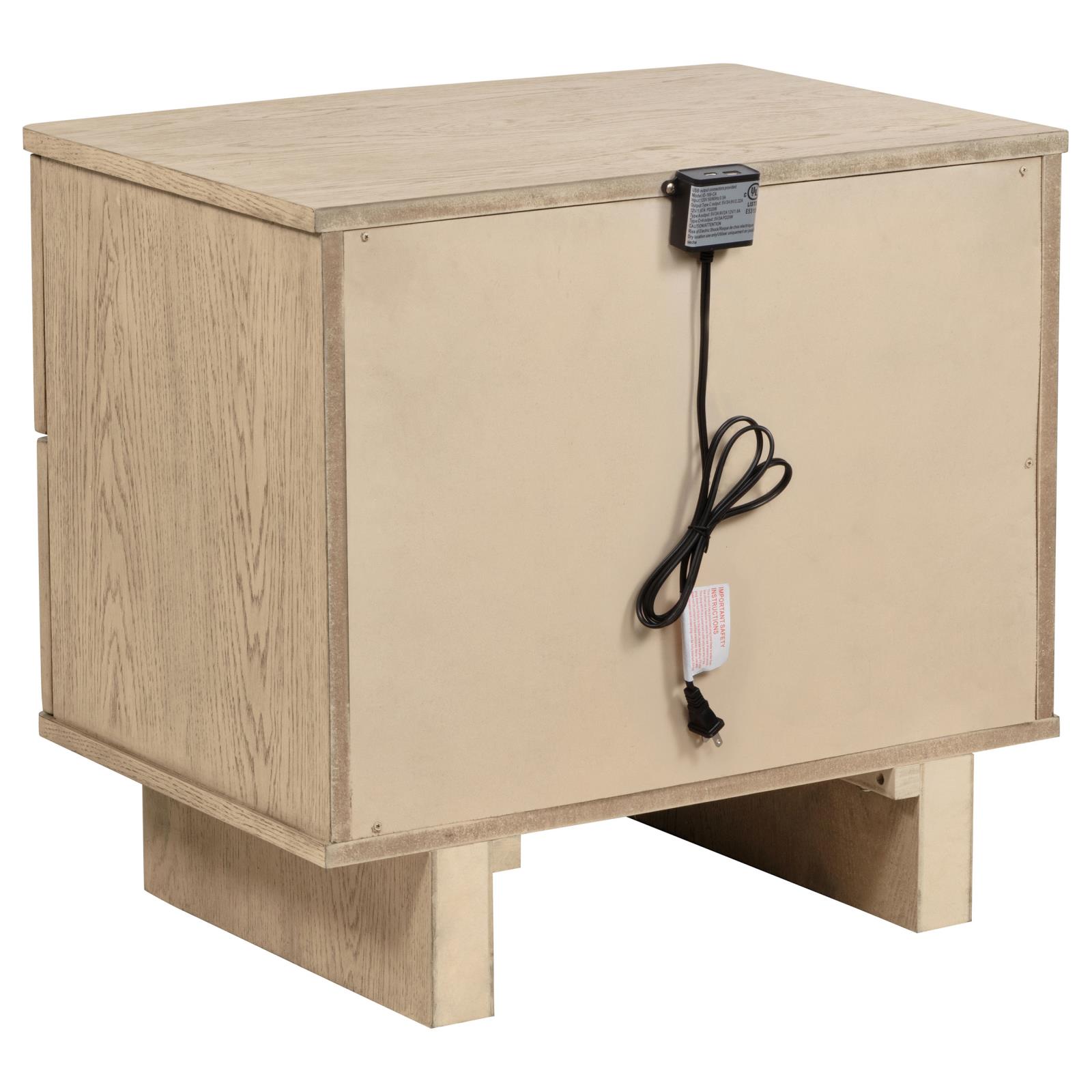 Kailani 2-drawer Nightstand Bedside Table Beige Oak - Image 6