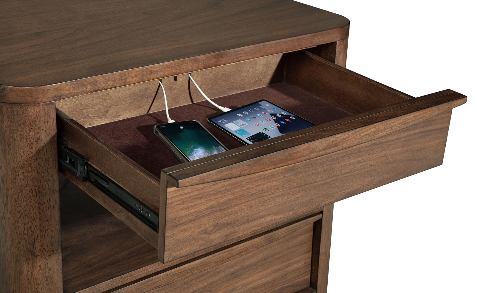 Maderia 2-drawer Nightstand Bedside Table Walnut - Image 10