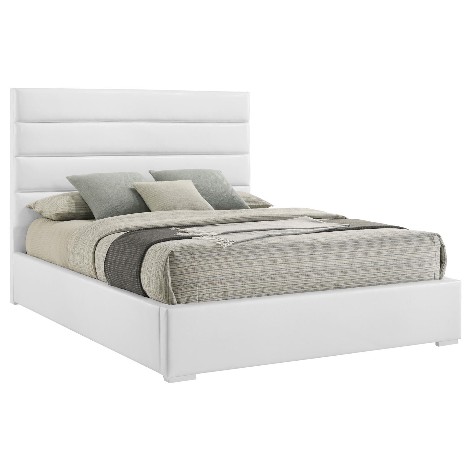 Felicity 53-inch Upholstered Queen Platform Bed White - Image 3