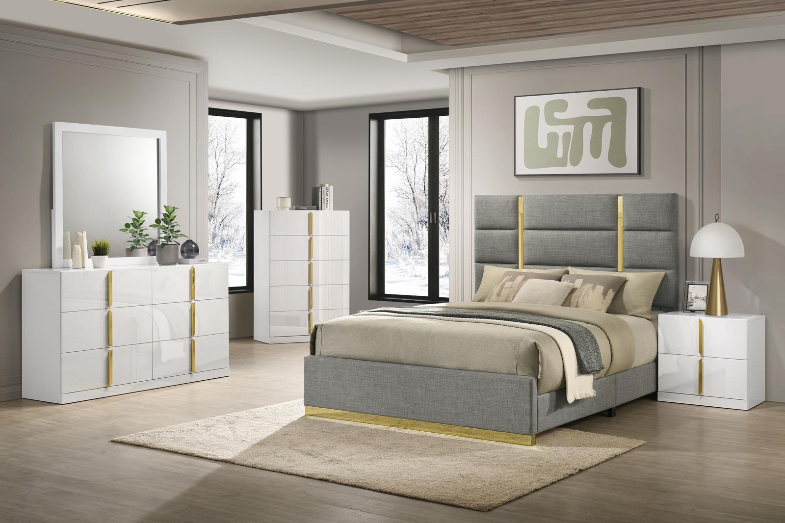 Ines 6-drawer Bedroom Dresser Cabinet White High Gloss - Image 12