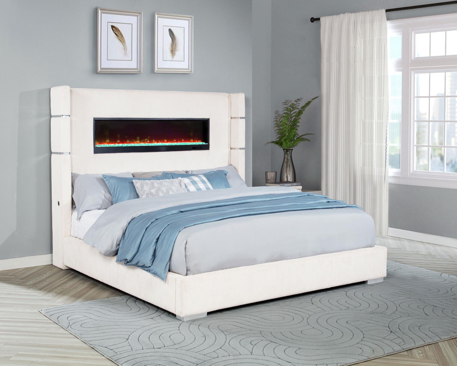 Tisdall Upholstered Eastern King Flame Visualizer Bed - Image 19