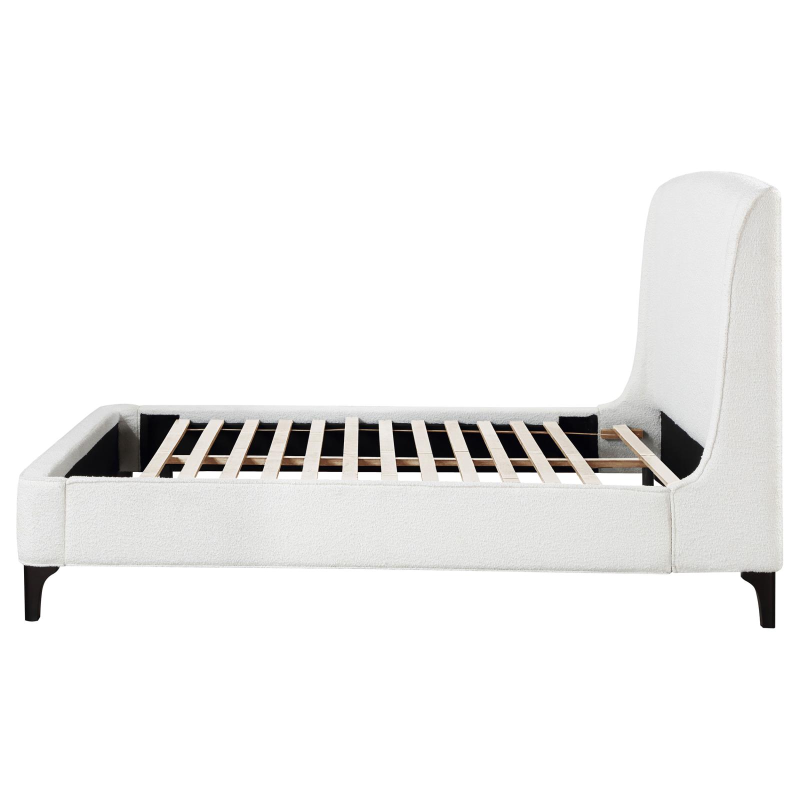 Mosby Upholstered Eastern King Wingback Bed Snow - Image 6