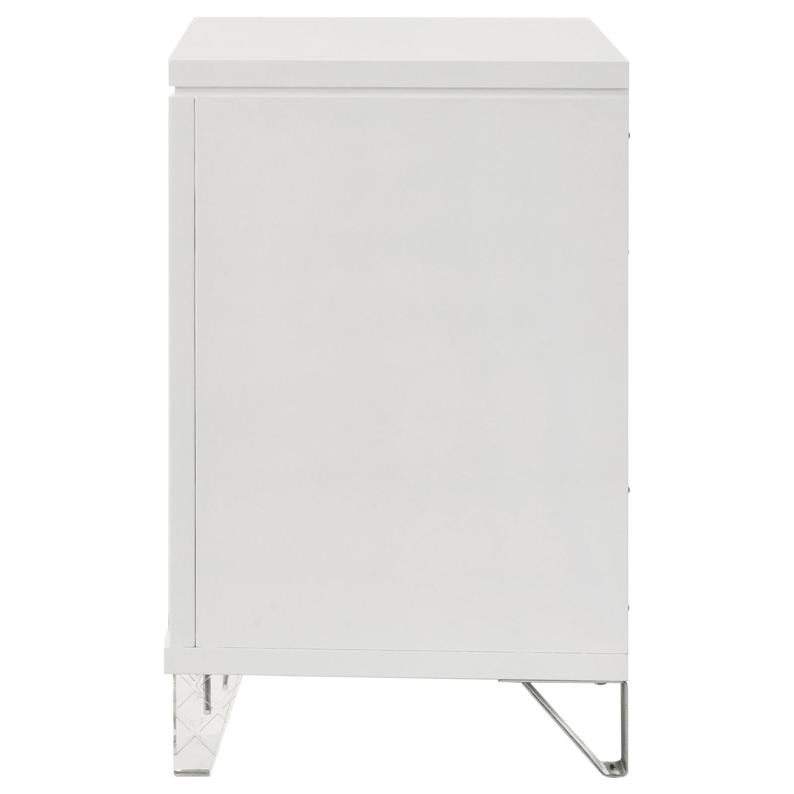 Marmore 2-drawer Nightstand Bedside Table White - Image 5