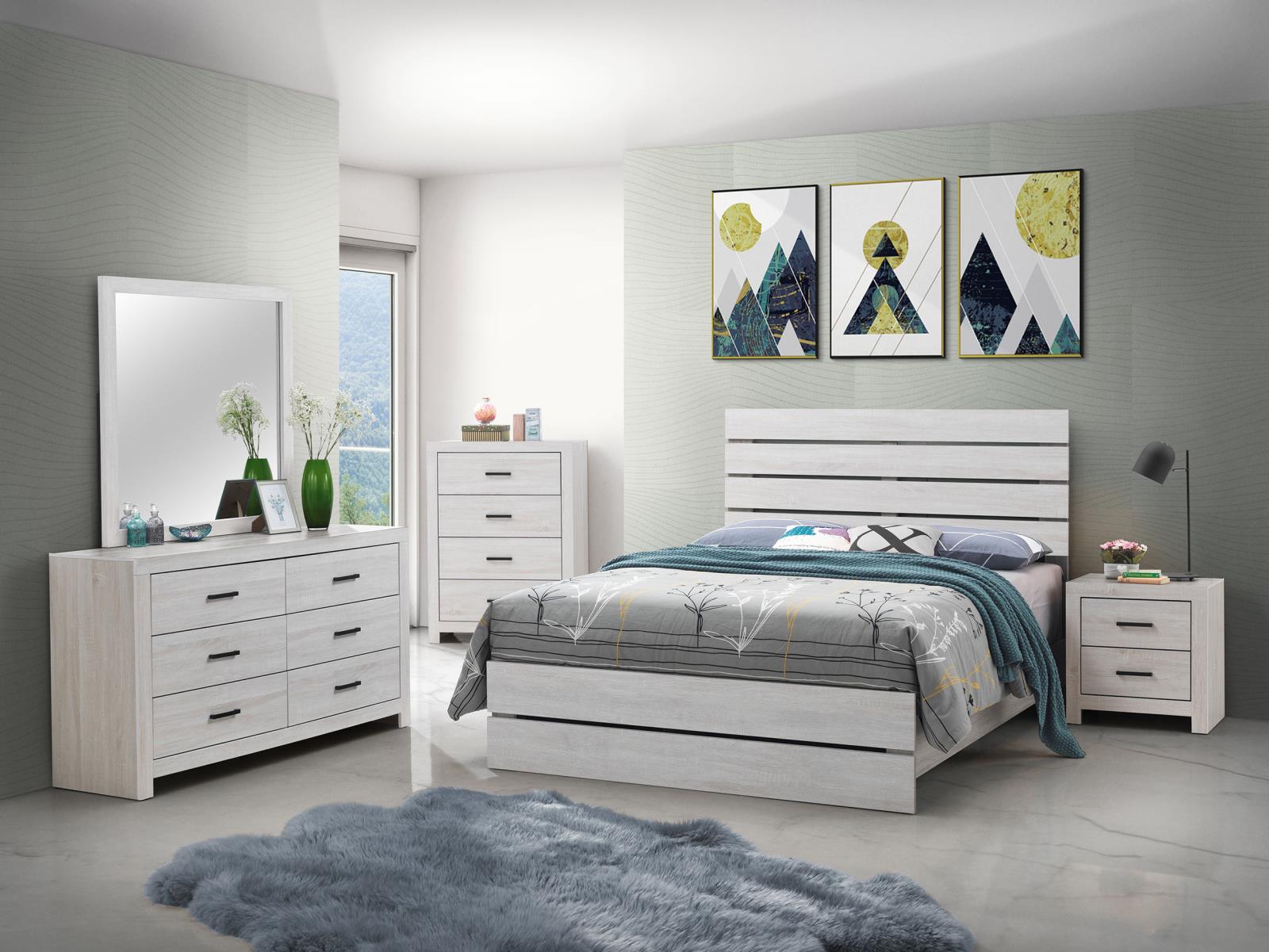 Brantford Wood Queen Panel Bed Coastal White - Image 7