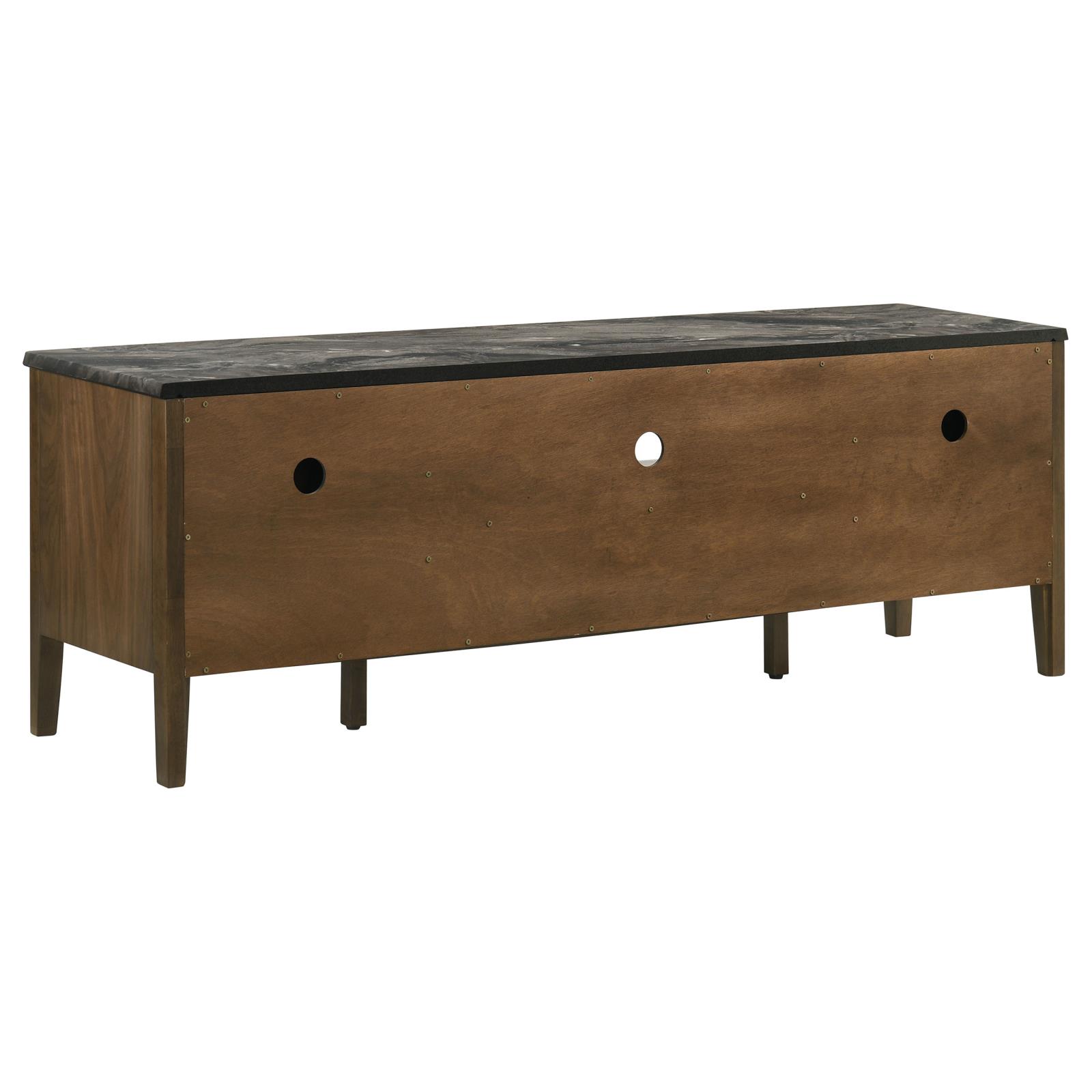 Bradley 63-inch 2-Door SmartTop TV Stand Smokey Grey and Brown - Image 7