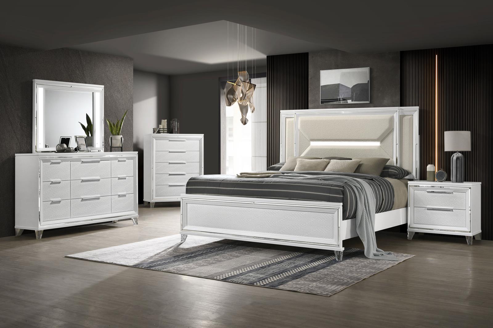 Marmore 2-drawer Nightstand Bedside Table White - Image 17