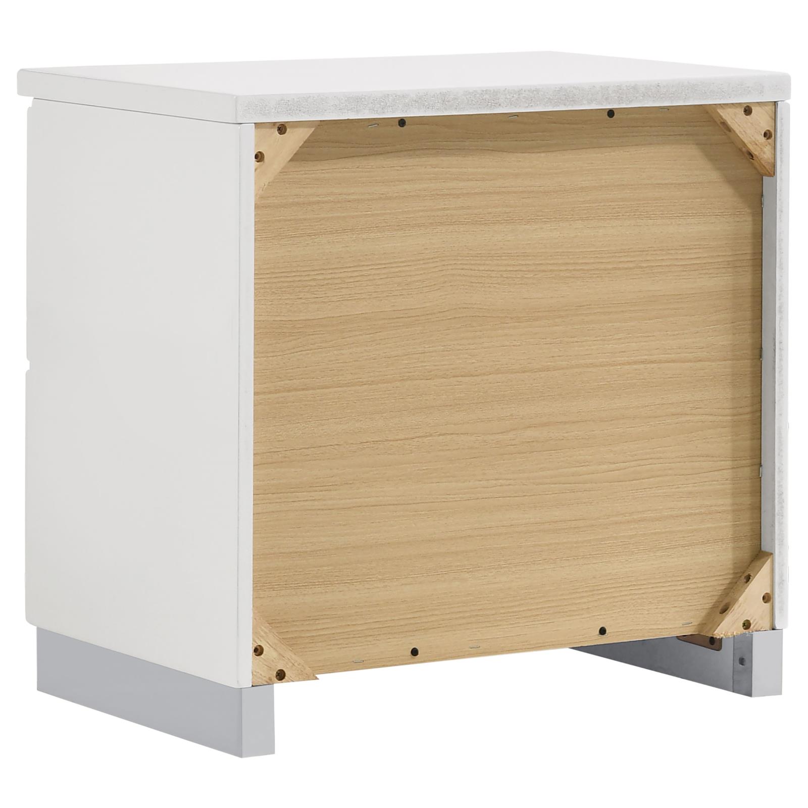 Felicity 2-drawer Nightstand White High Gloss - Image 6