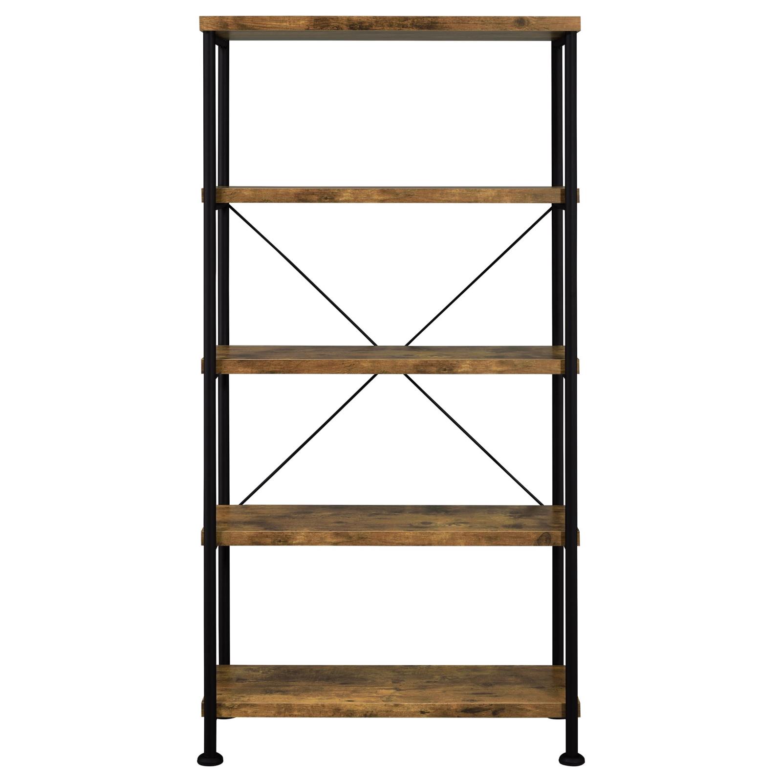 Analiese 63-inch 4-shelf Bookshelf Rustic Nutmeg - Image 3