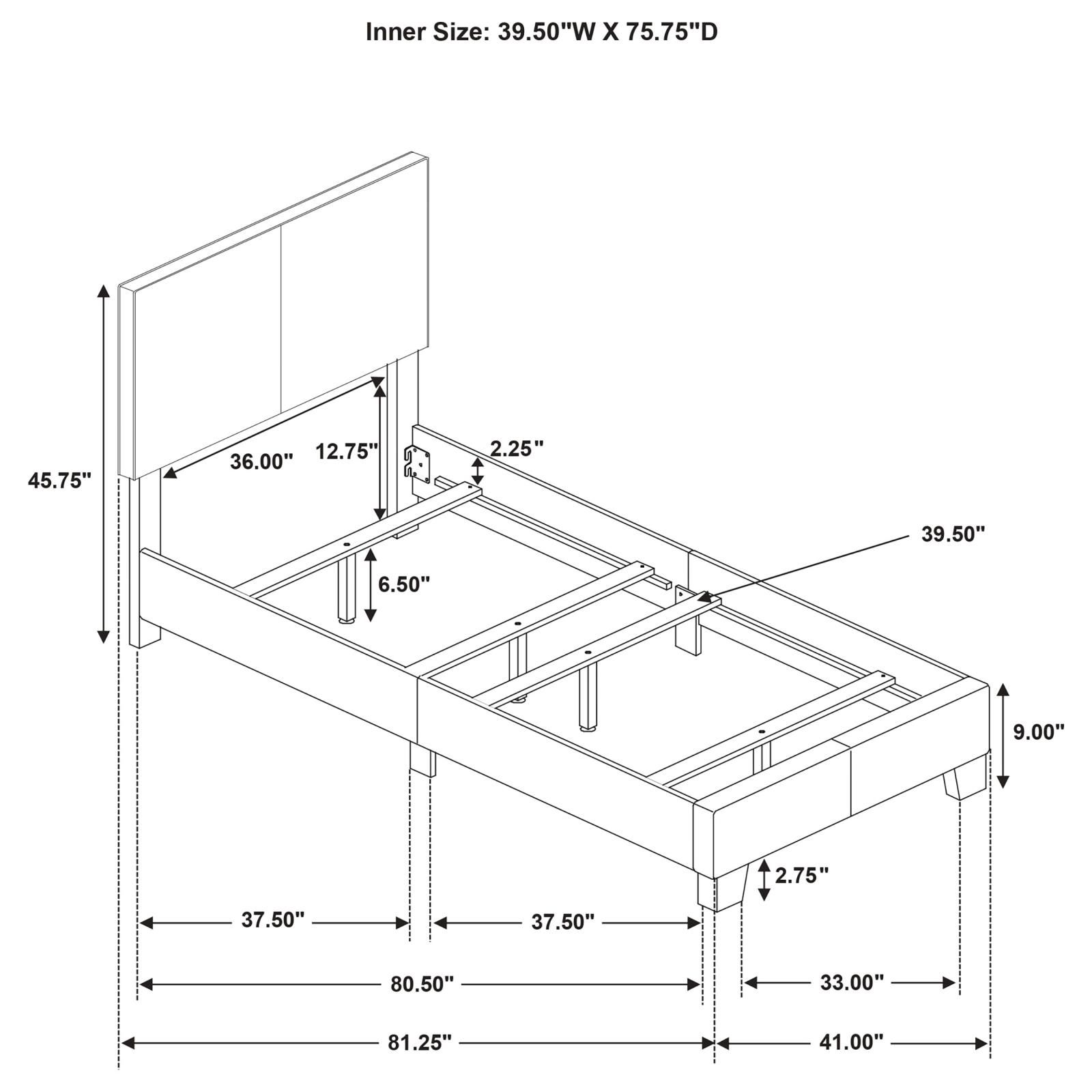 Dorian Fabric Upholstered Twin Panel Bed - Image 8