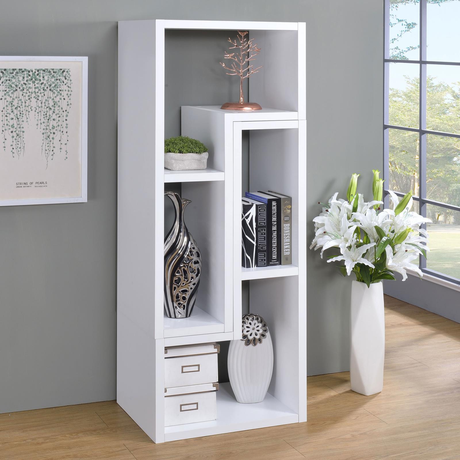 Velma Multipurpose TV Stand and Bookshelf White - Image 3