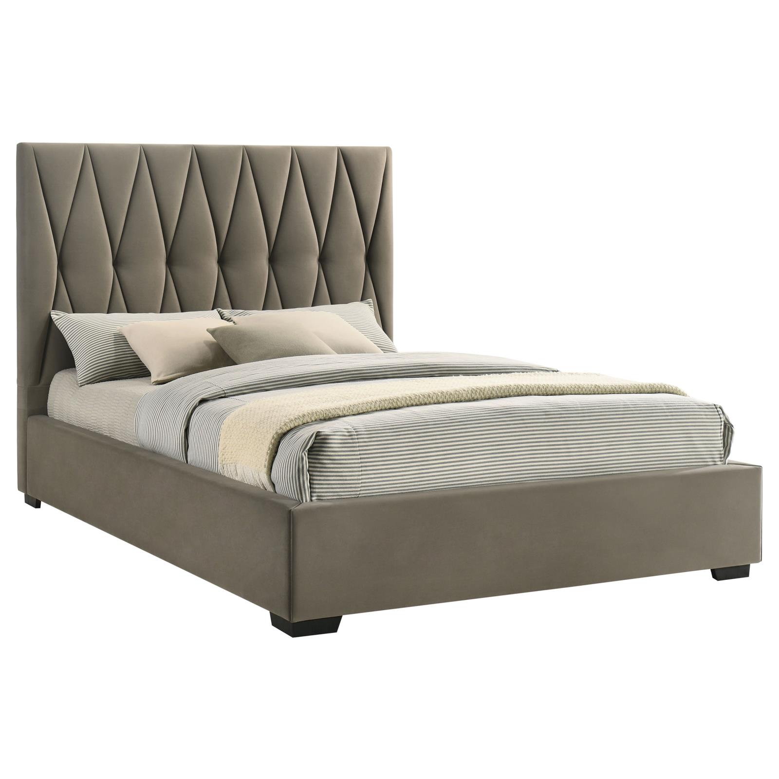 Delsea Upholstered Queen Panel Platform Bed Light Brown - Image 3