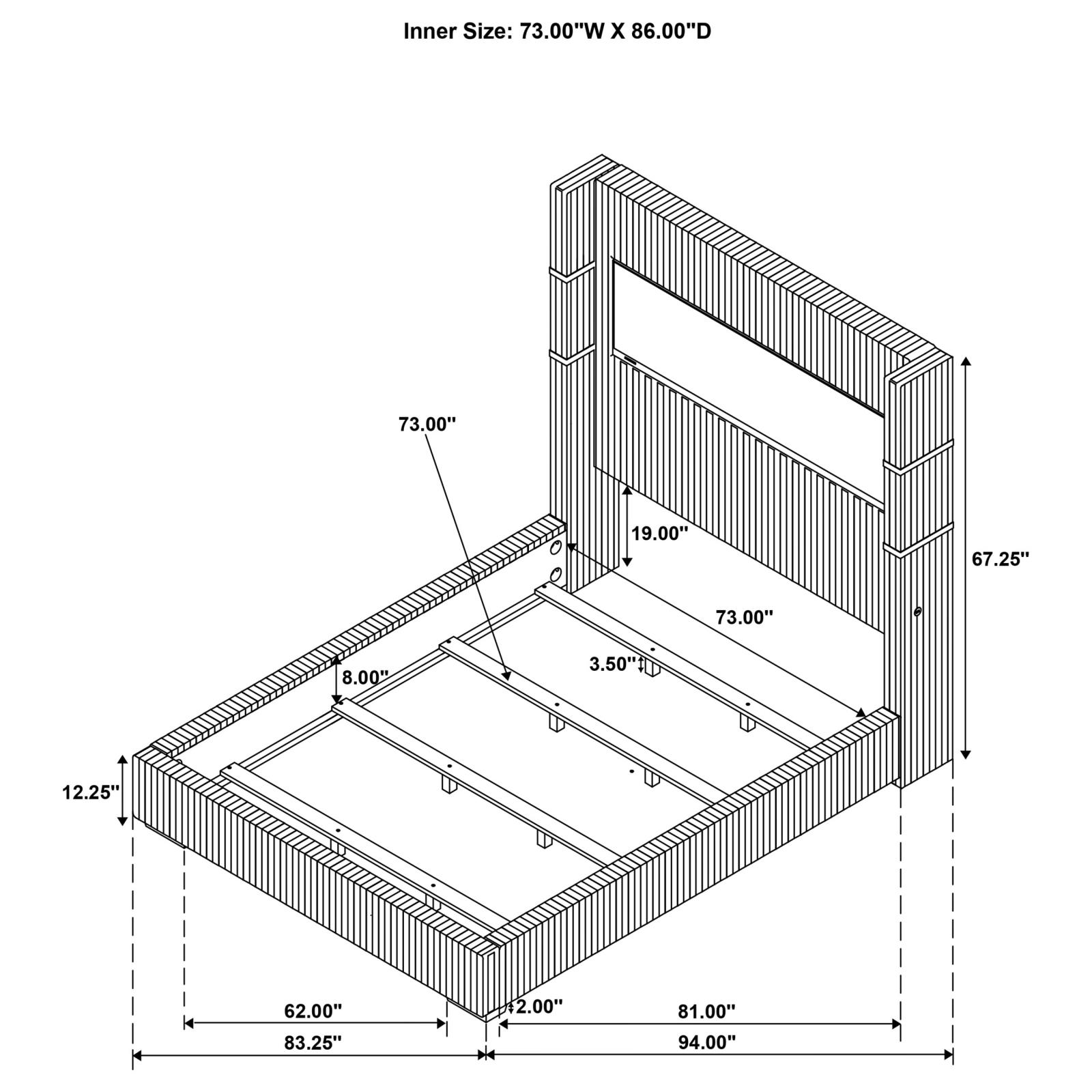 Tisdall Upholstered Cal King Flame Visualizer Bed - Image 18