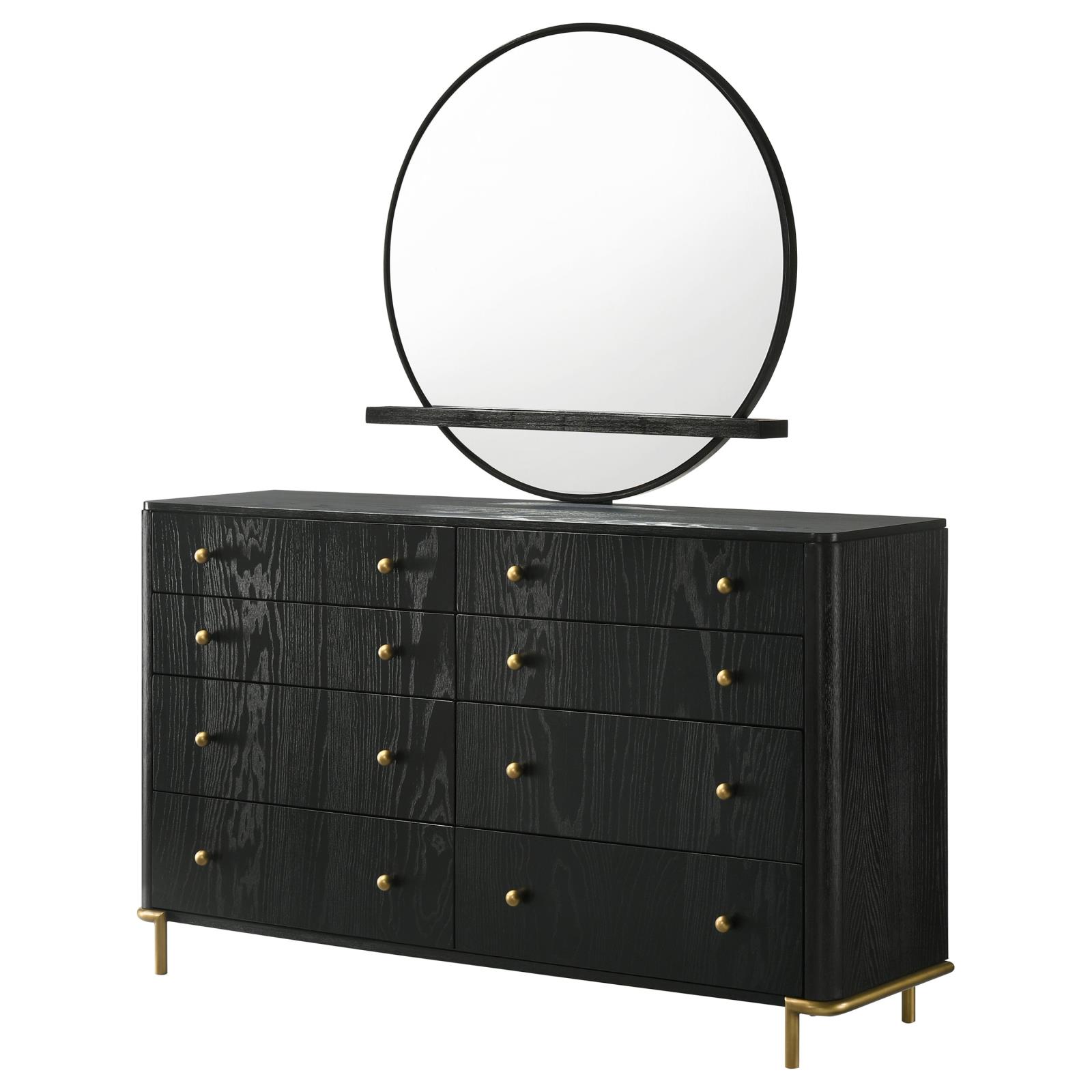 Arini 8-drawer Dresser with Mirror Black - Image 4
