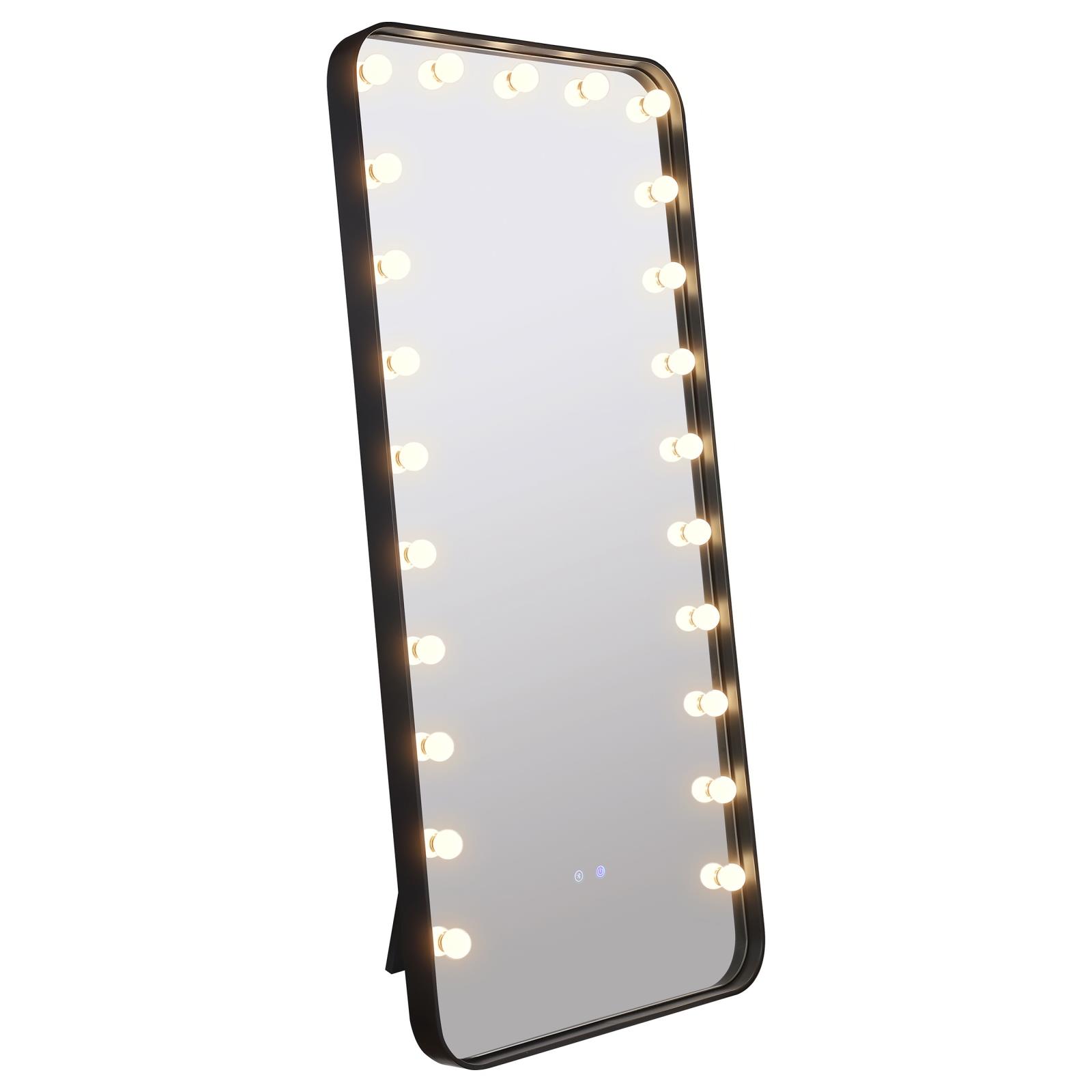 Canton 32 x 71 Inch LED Standing Mirror with Speakers Black - Image 4