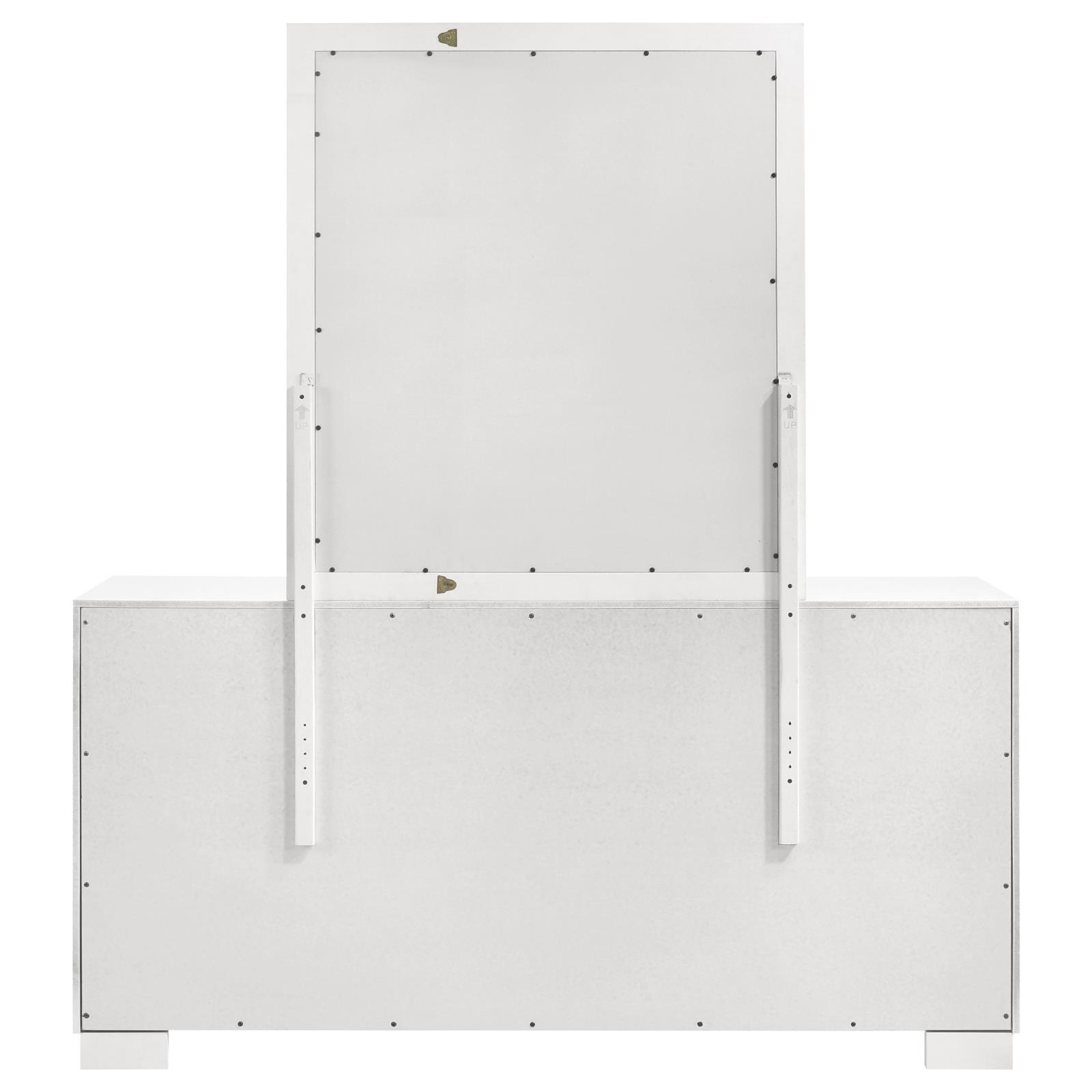 Jessica 6-drawer Dresser with Mirror Snow White - Image 7